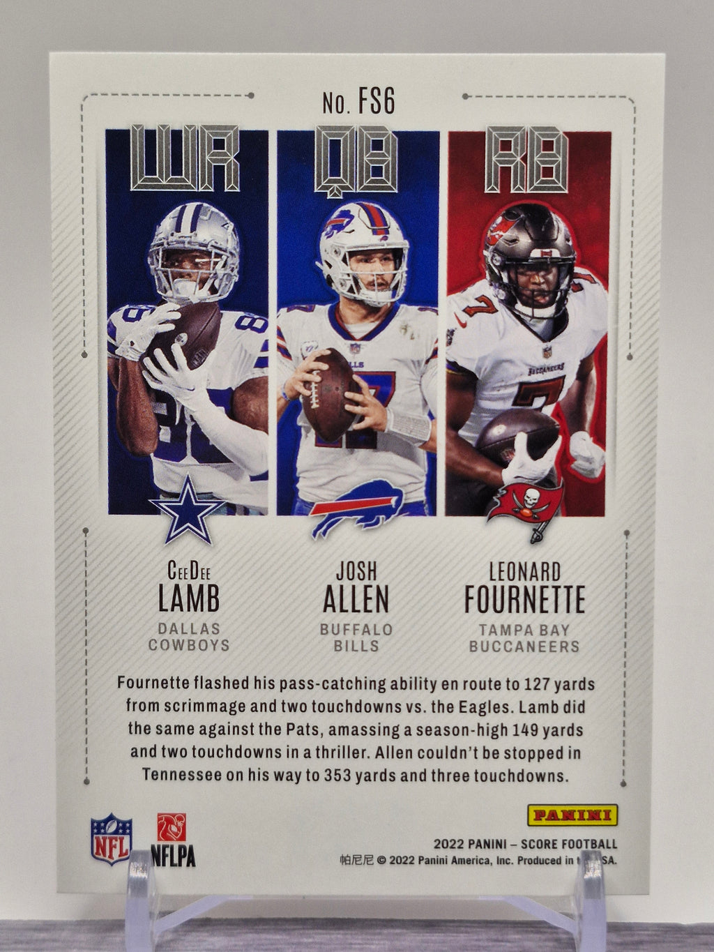 2022 Score #FS6 CeeDee Lamb / Josh Allen / Leonard Fournette Fantasy Stars