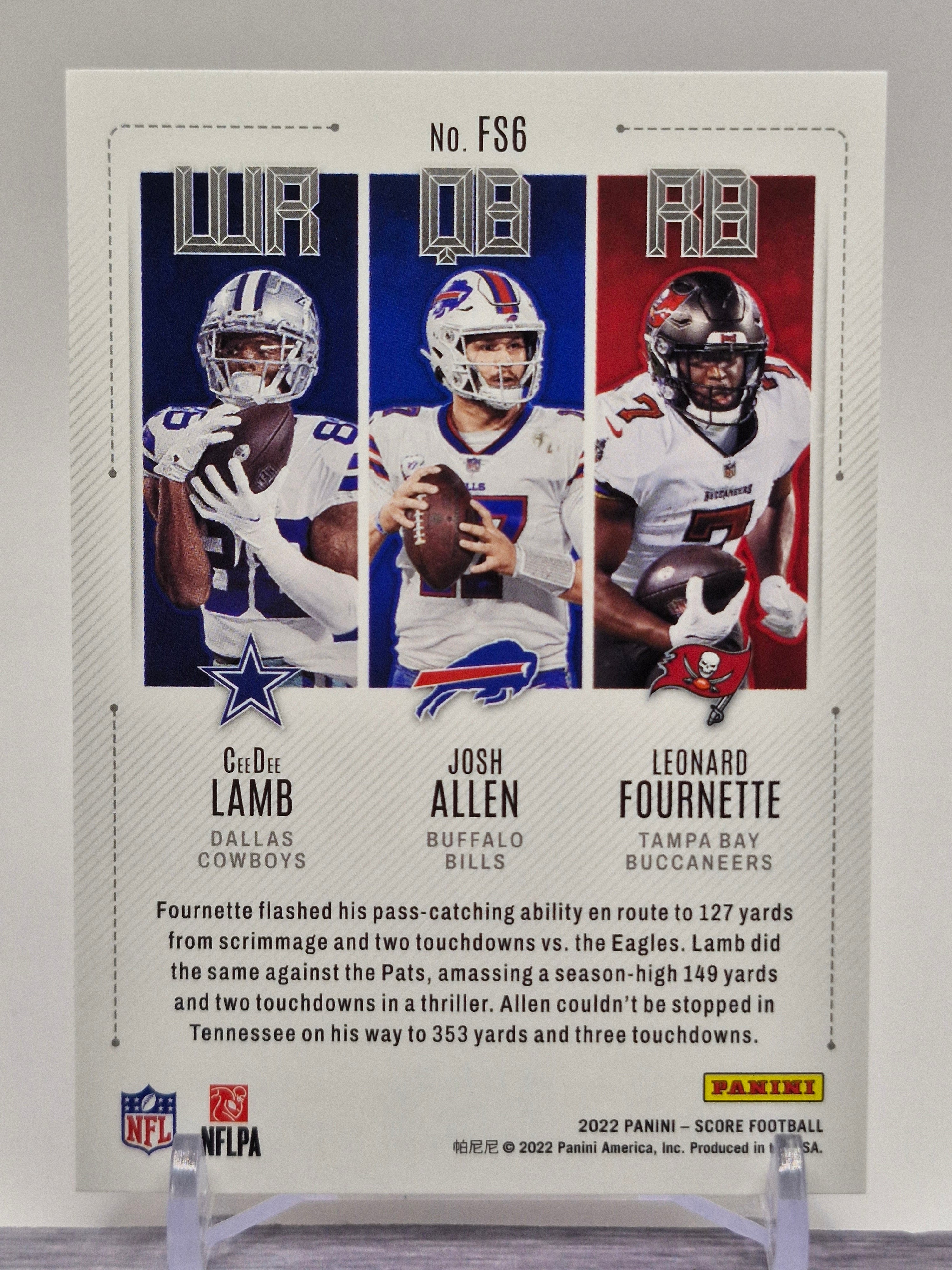 2022 Score #FS6 CeeDee Lamb / Josh Allen / Leonard Fournette Fantasy Stars
