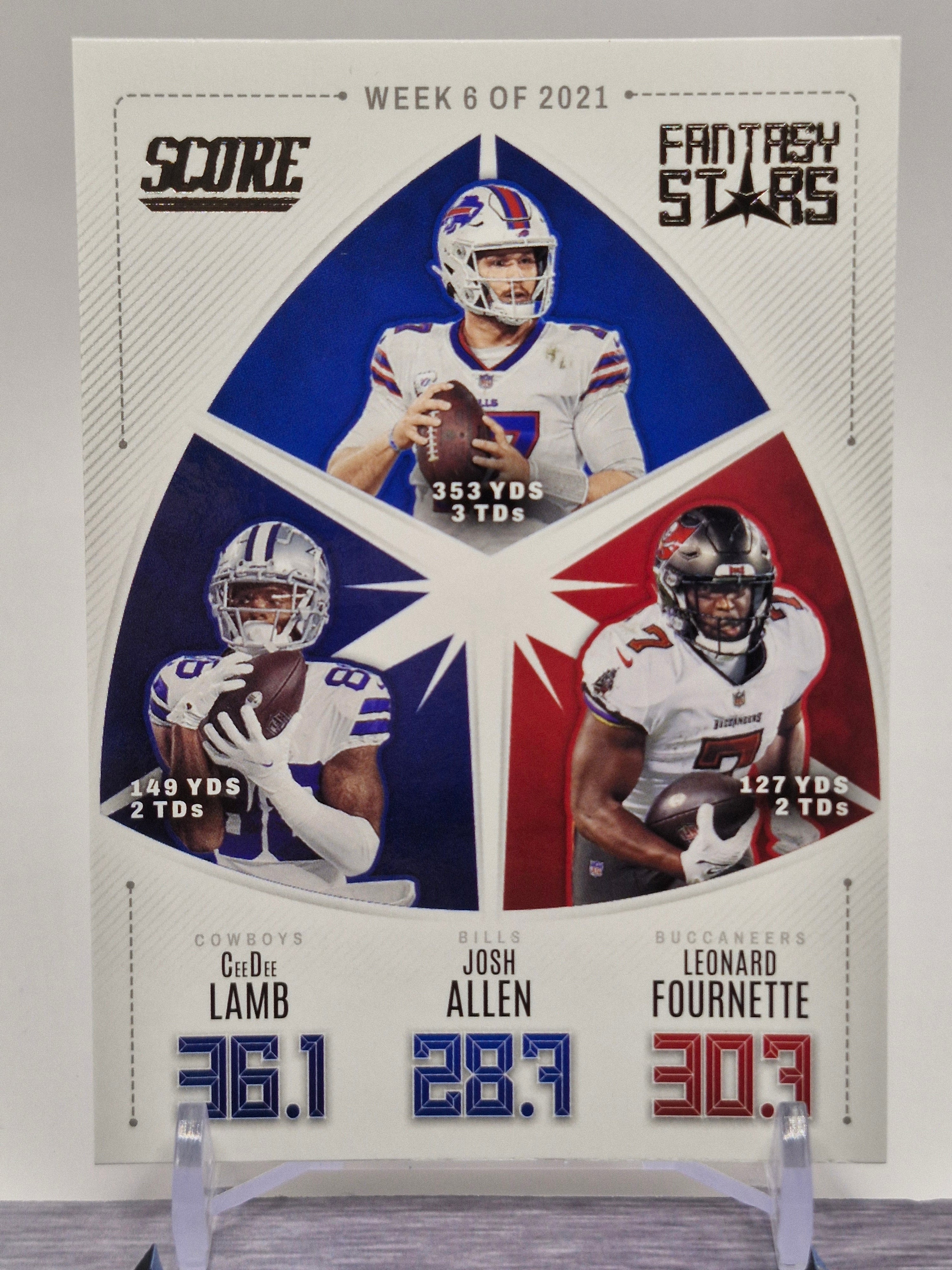 2022 Score #FS6 CeeDee Lamb / Josh Allen / Leonard Fournette Fantasy Stars