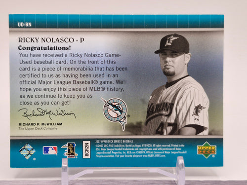 2007 Upper Deck #UD-RN Ricky Nolasco UD Game Materials