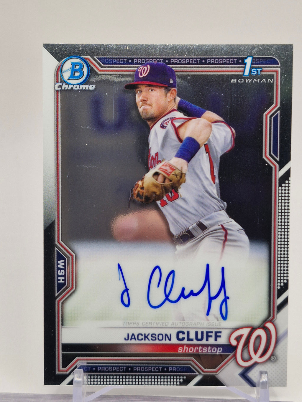 2021 Bowman #CPA-JCL Jackson Cluff Chrome Prospect Autographs