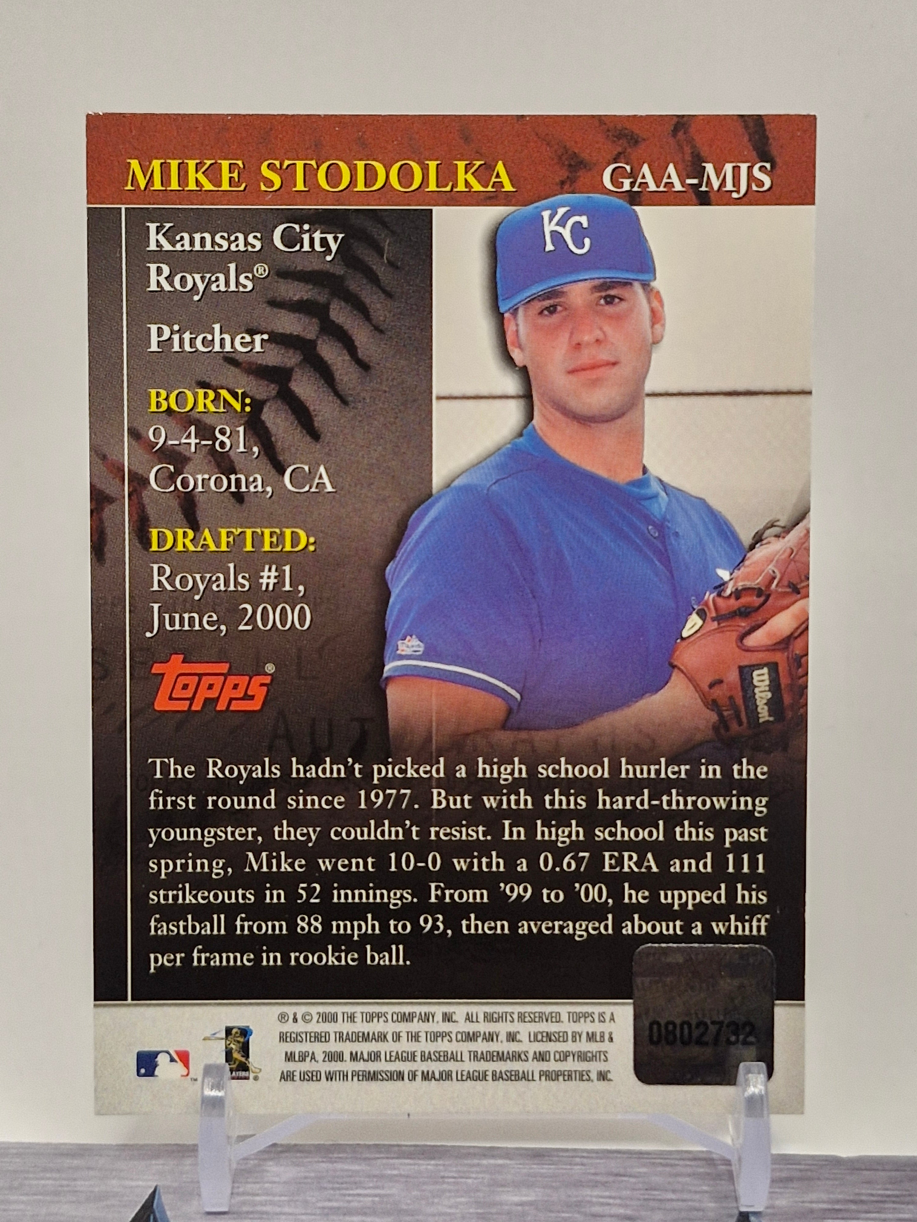 2001 Topps #GAA-MJS Mike Stodolka Golden Anniversary Autographs