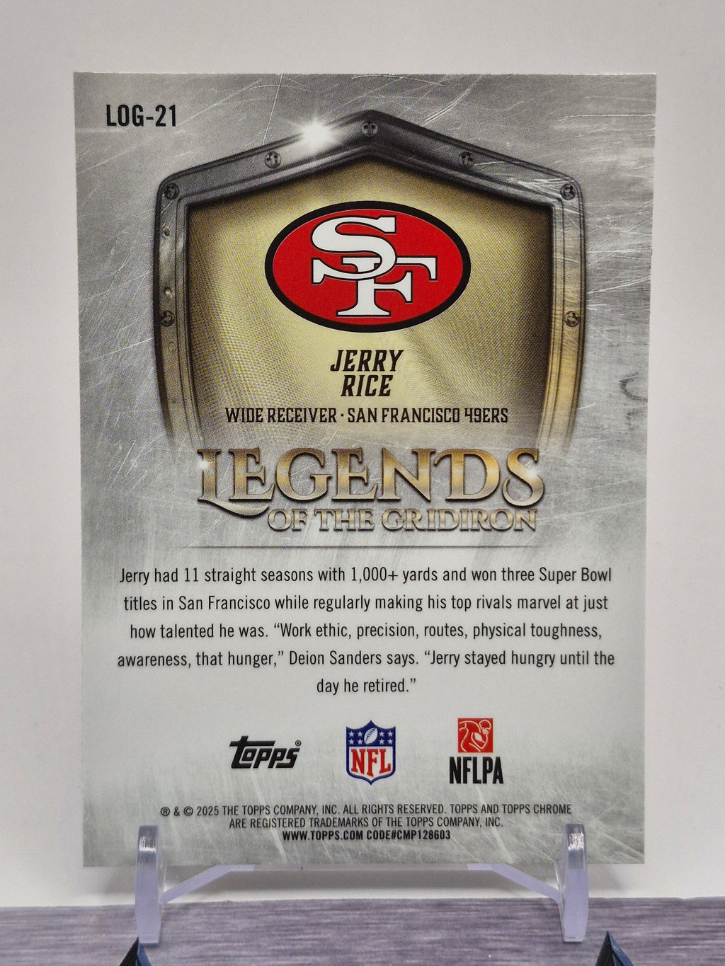 2025 Topps Chrome #LOG-21 Jerry Rice Legends of the Gridiron
