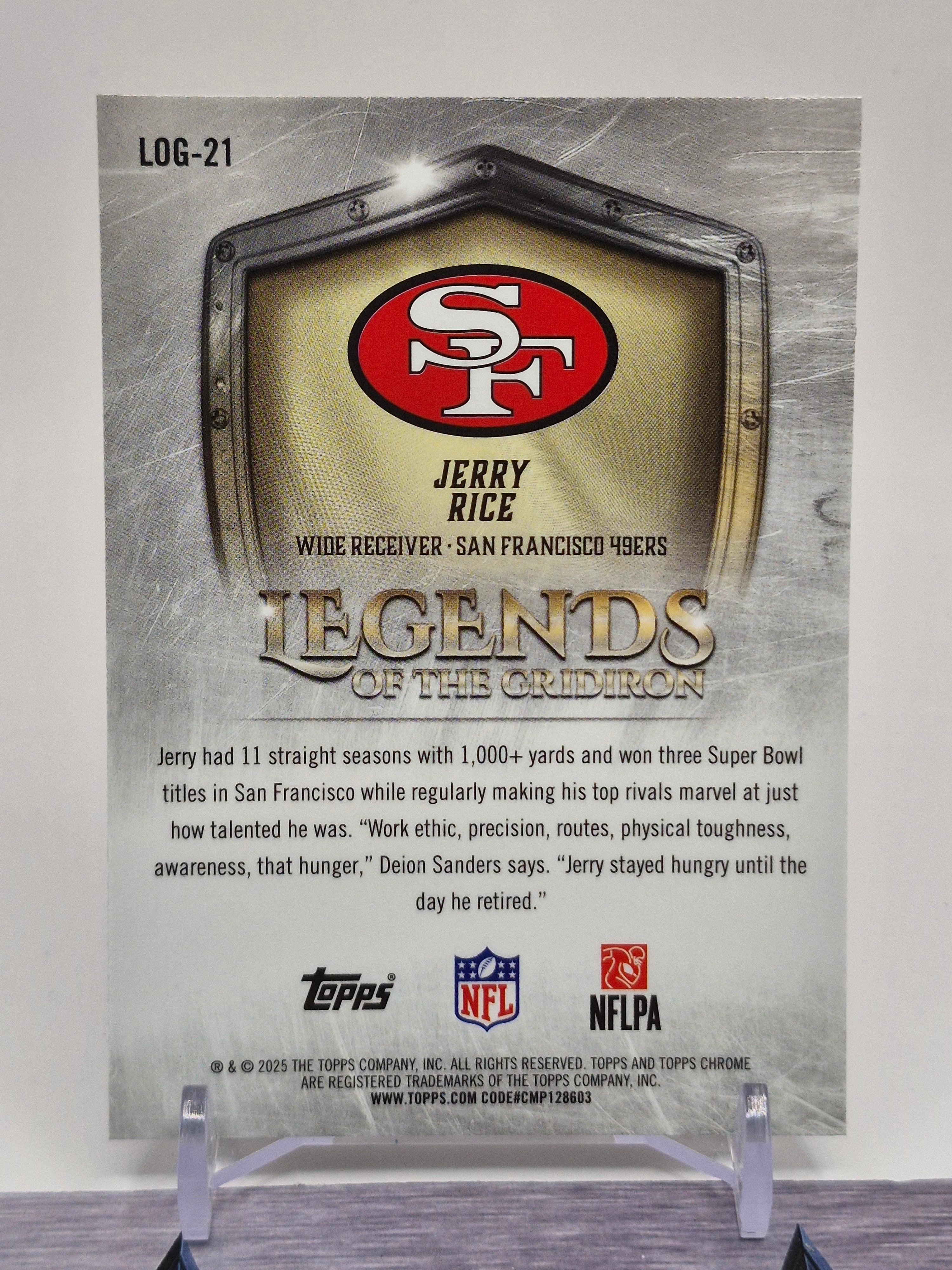2025 Topps Chrome #LOG-21 Jerry Rice Legends of the Gridiron