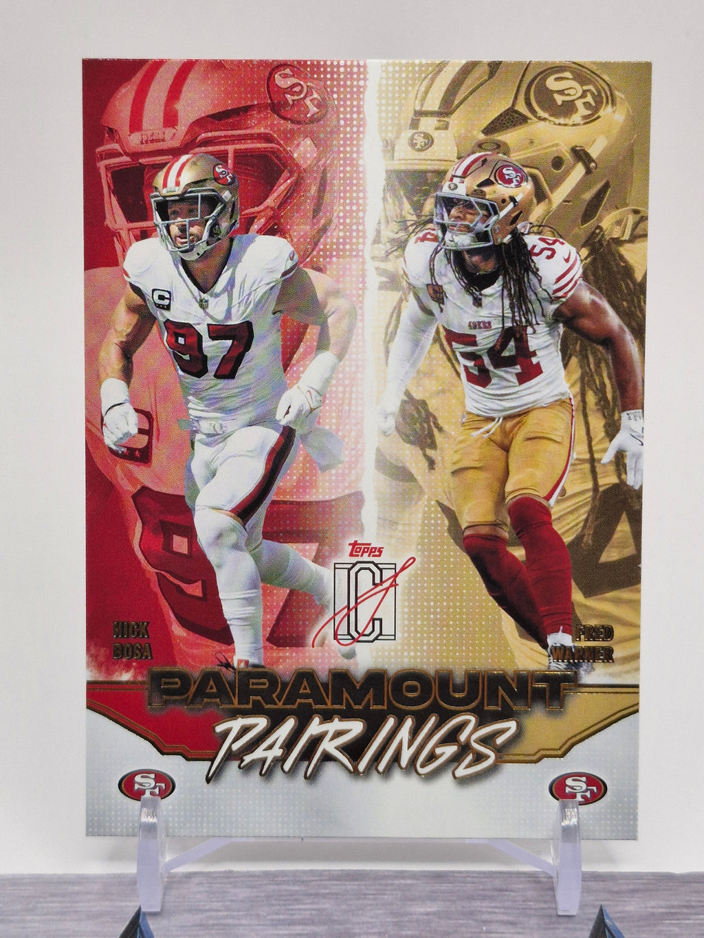 2025 Topps Signature Class #PP-15 Fred Warner / Nick Bosa Paramount Pairings