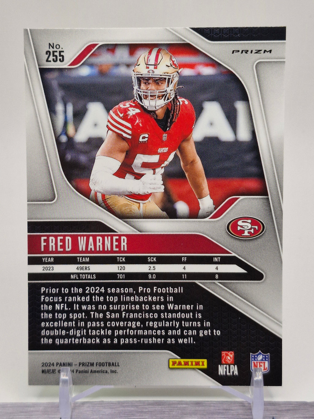 2024 Panini Prizm #255 Fred Warner Neon Green Pulsar