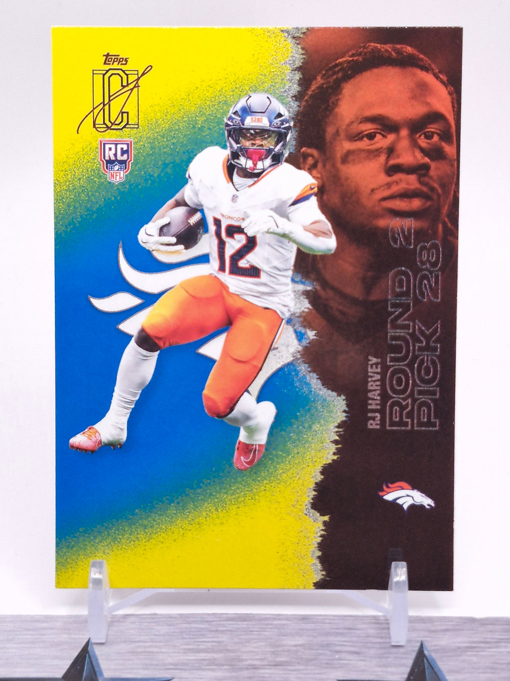 2025 Topps Signature Class #127 RJ Harvey Blue & Yellow
