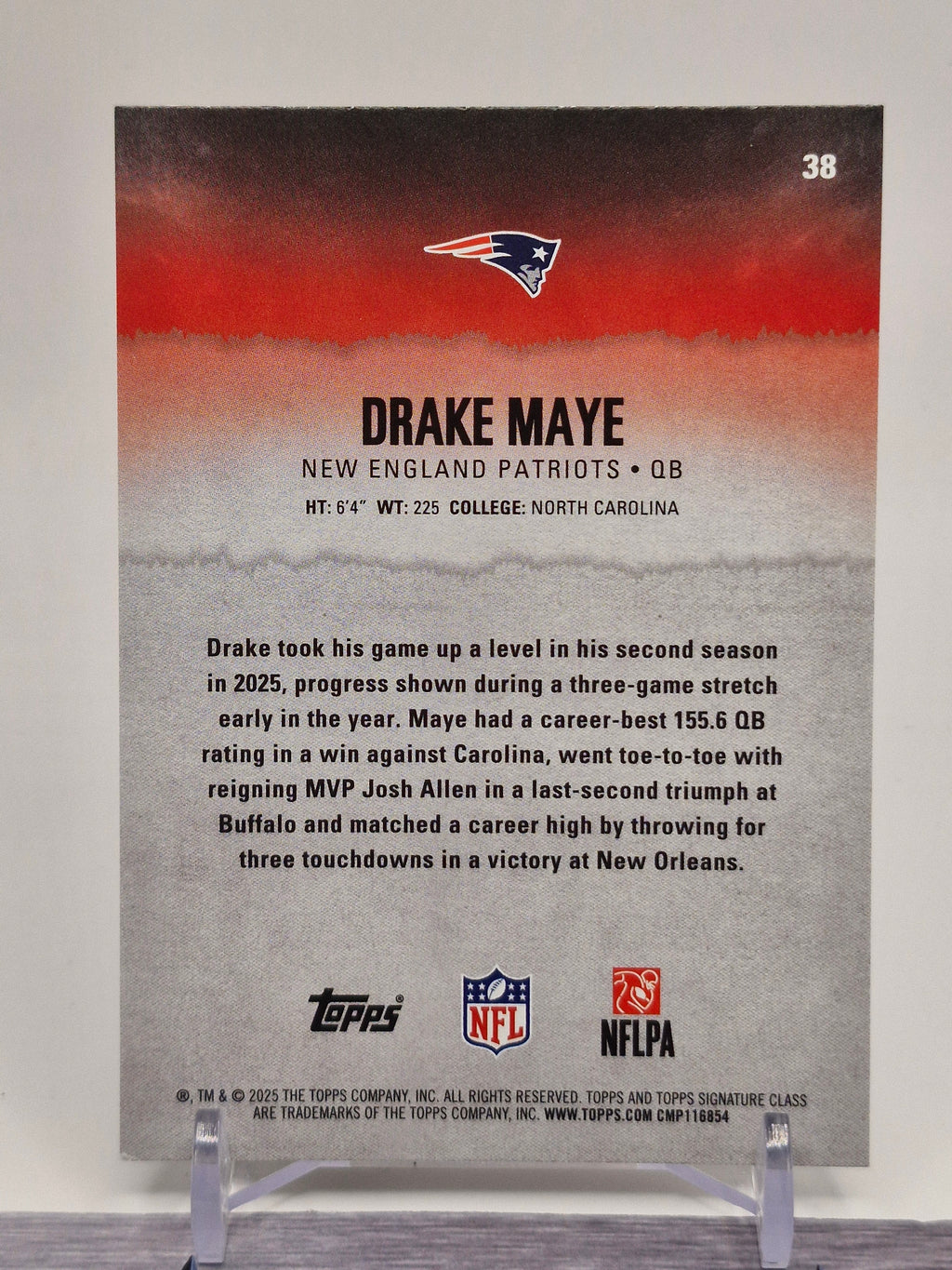 2025 Topps Signature Class #38 Drake Maye
