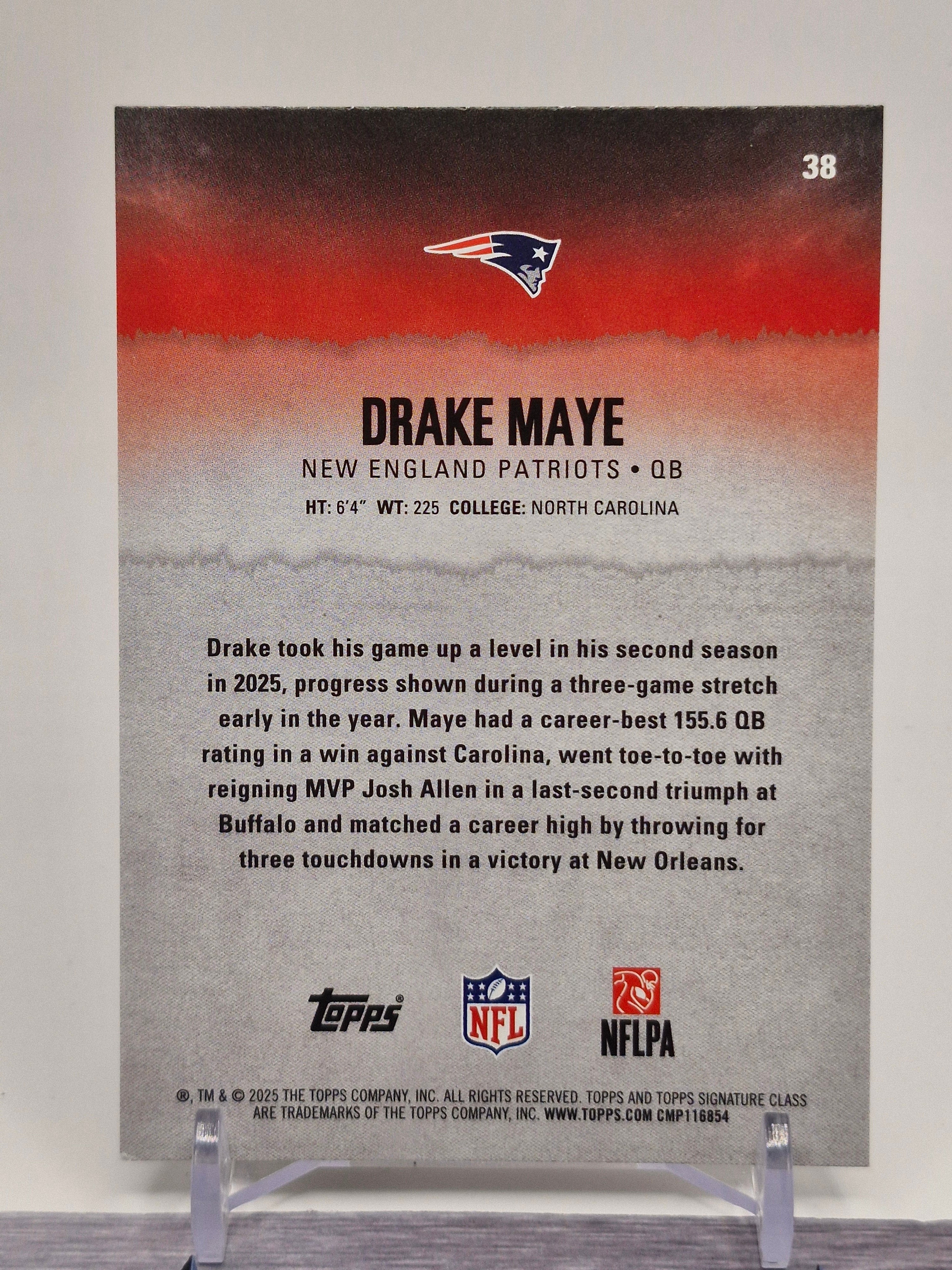 2025 Topps Signature Class #38 Drake Maye