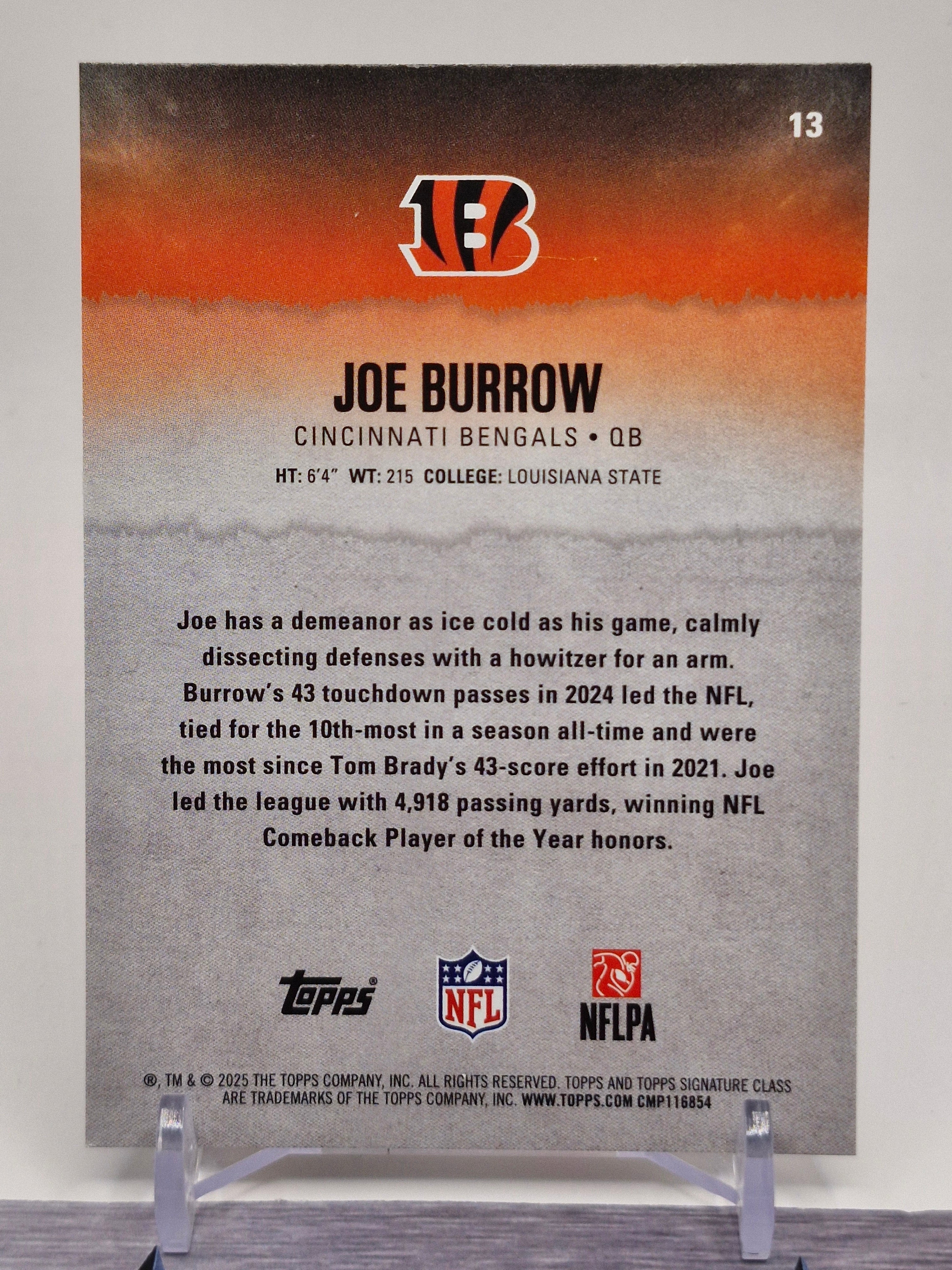 2025 Topps Signature Class #13 Joe Burrow