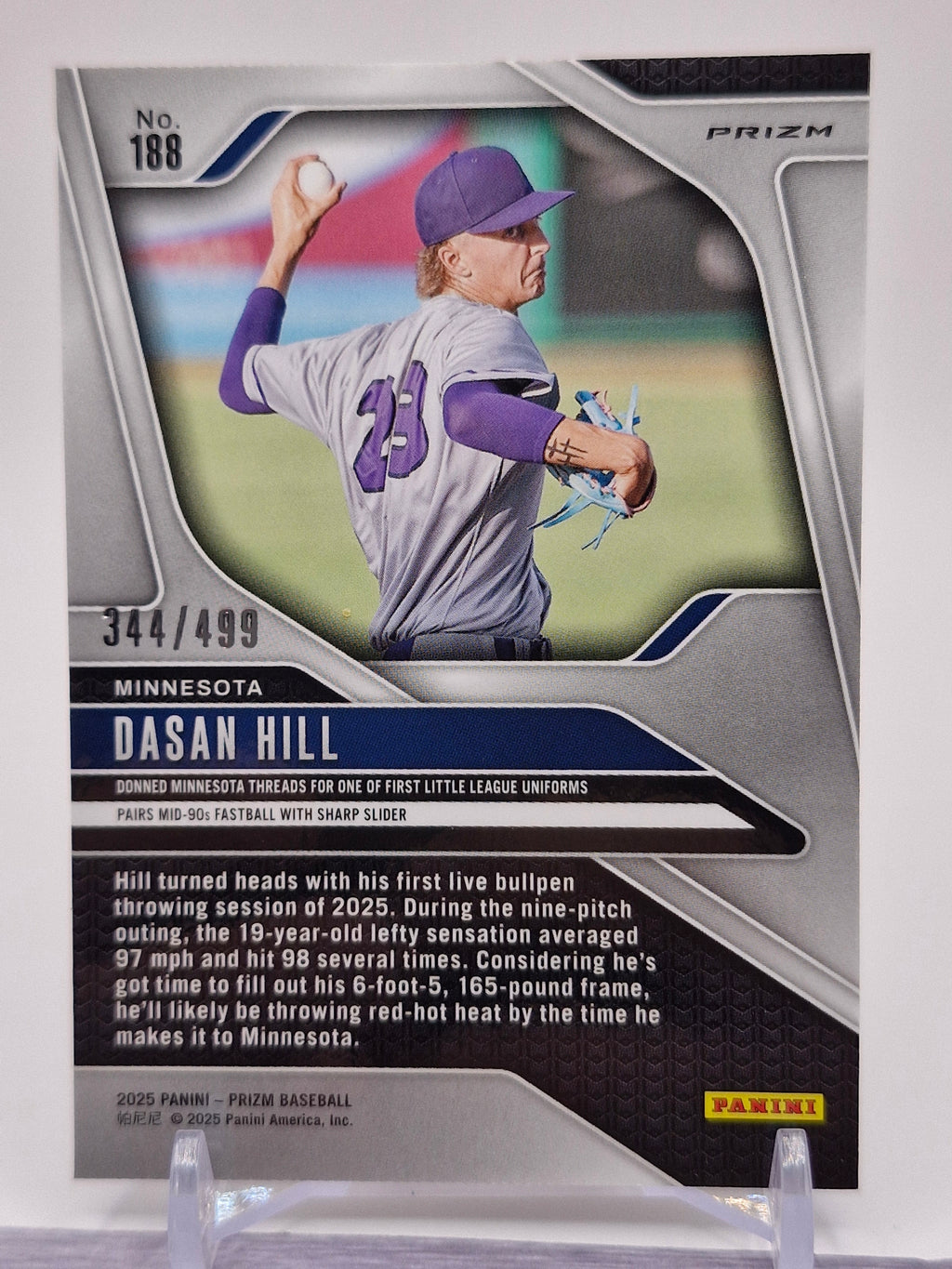 2025 Panini Prizm #188 Dasan Hill Pulsar Prizms #/499
