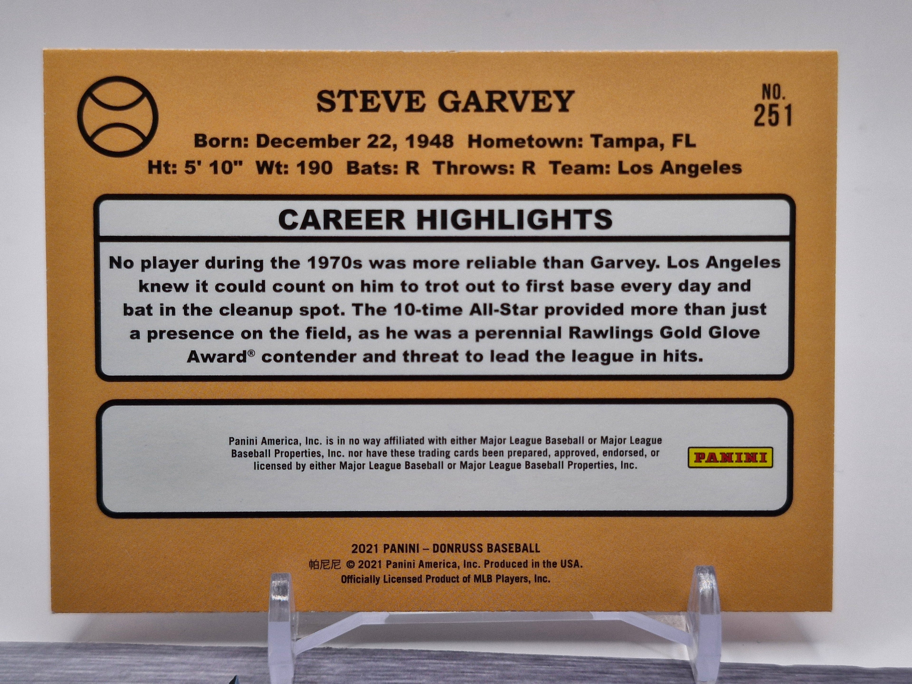 2021 Donruss #251 Steve Garvey Holo Orange