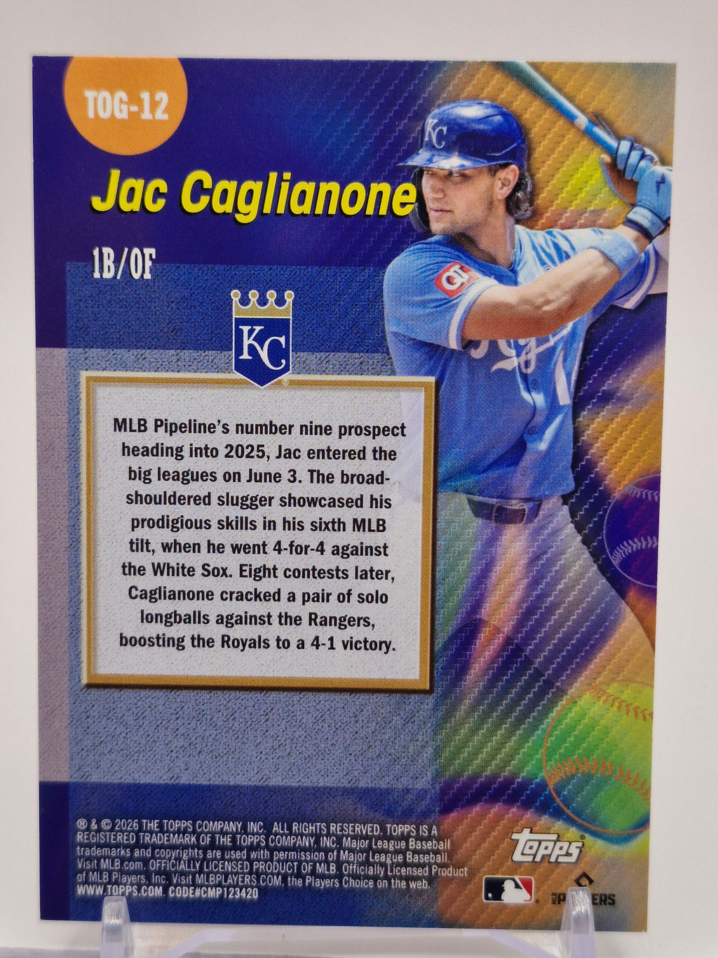2026 Topps #TOG-12 Jac Caglianone Titans of the Game