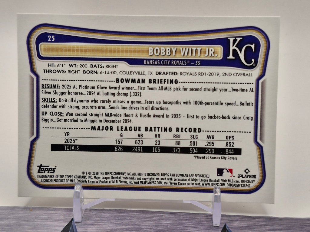 2026 Bowman #25 Bobby Witt Jr.
