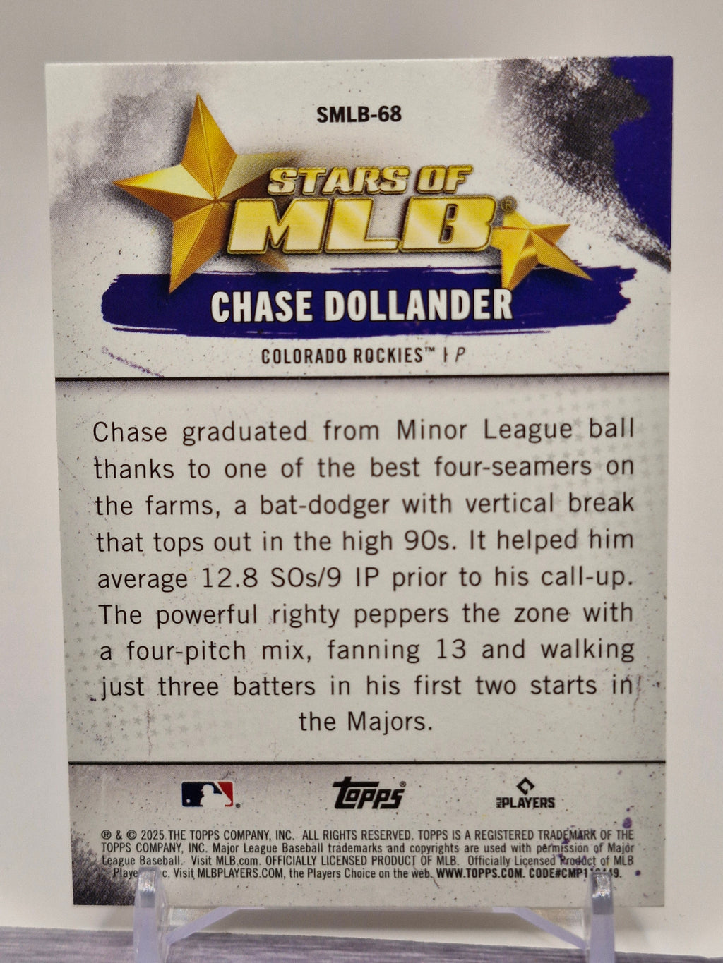 2025 Topps Update #SMLB-68 Chase Dollander Stars of MLB