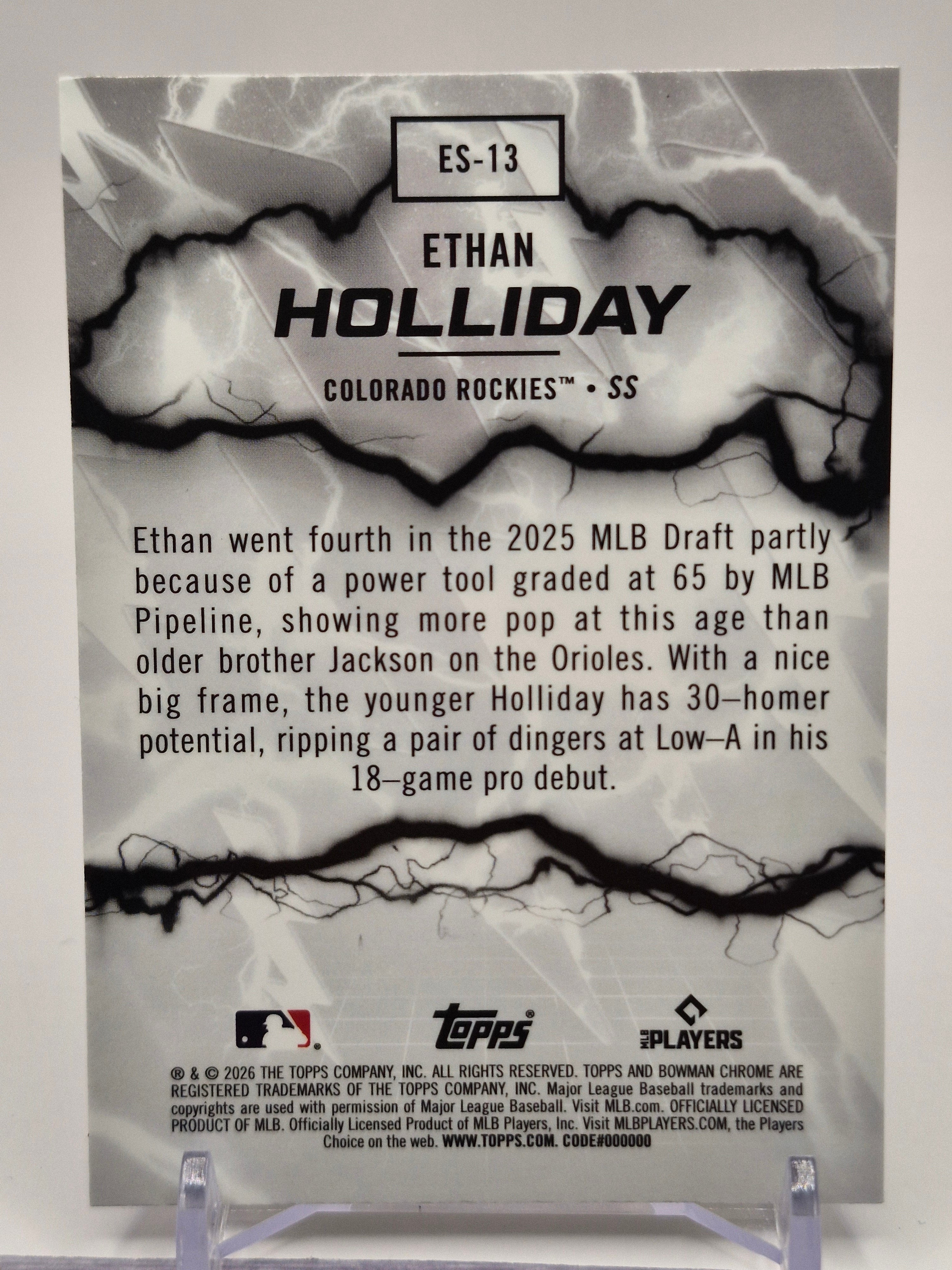 2026 Bowman #ES-13 Ethan Holliday Electric Sluggers