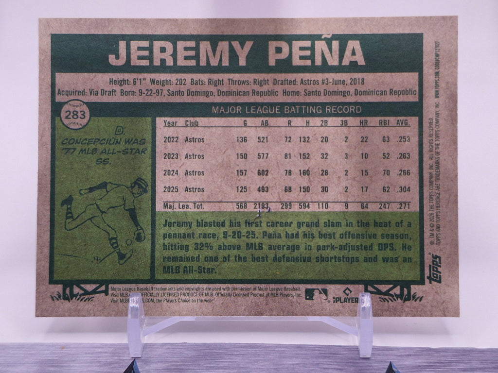 2026 Topps Heritage #283 Jeremy Peña Chrome
