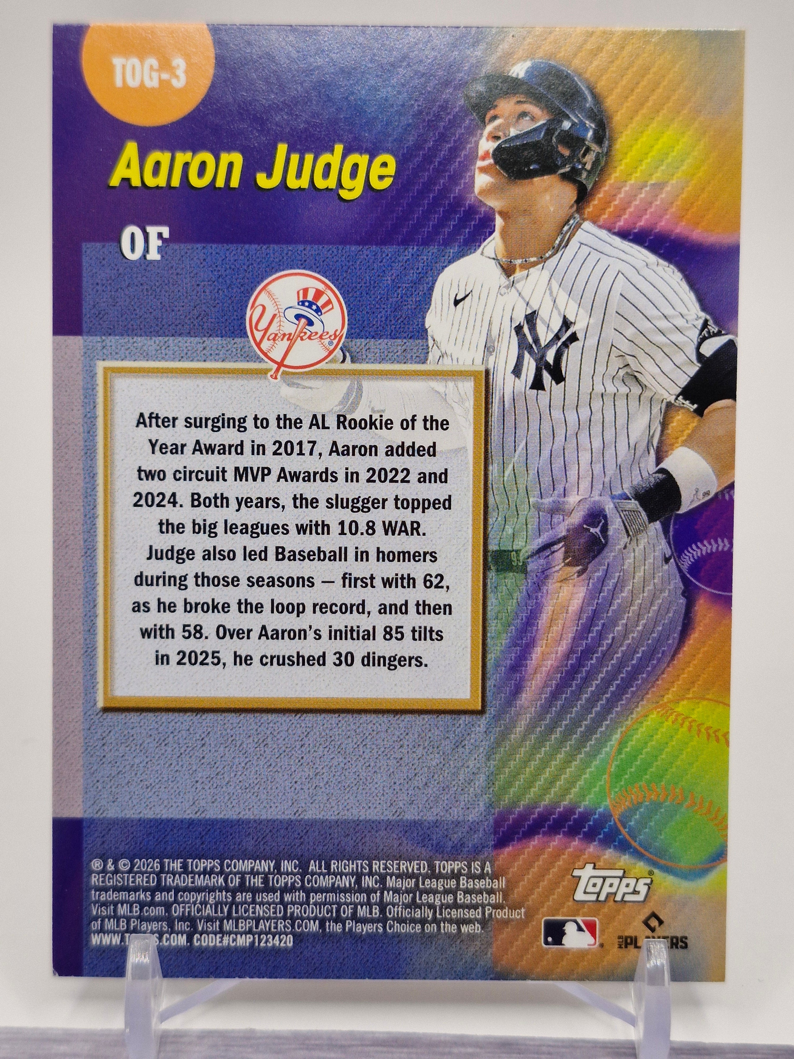 2026 Topps #TOG-3 Aaron Judge Titans of the Game