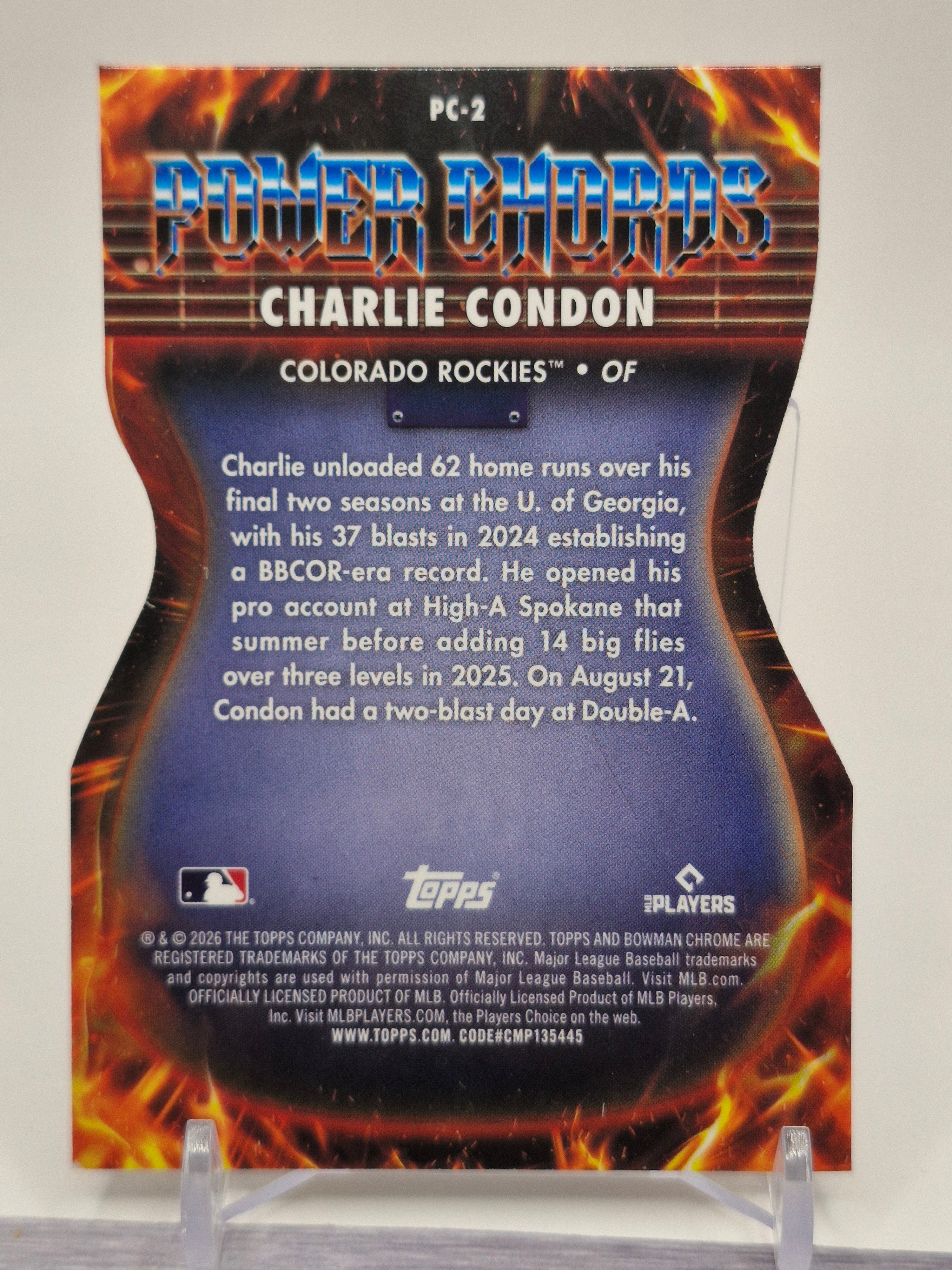2026 Bowman #PC-2 Charlie Condon Power Chords