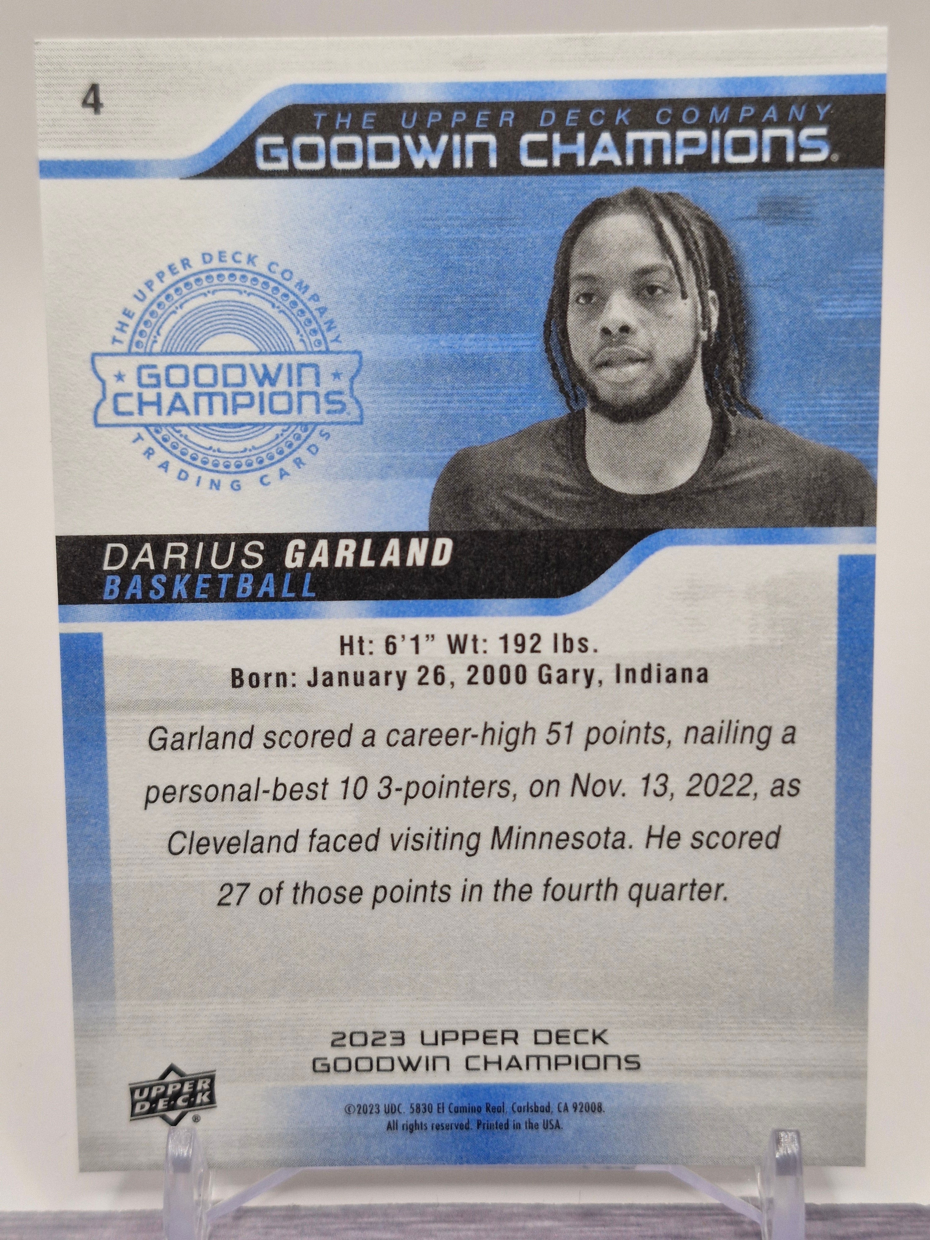 2023 Upper Deck Goodwin Champions #4 Darius Garland