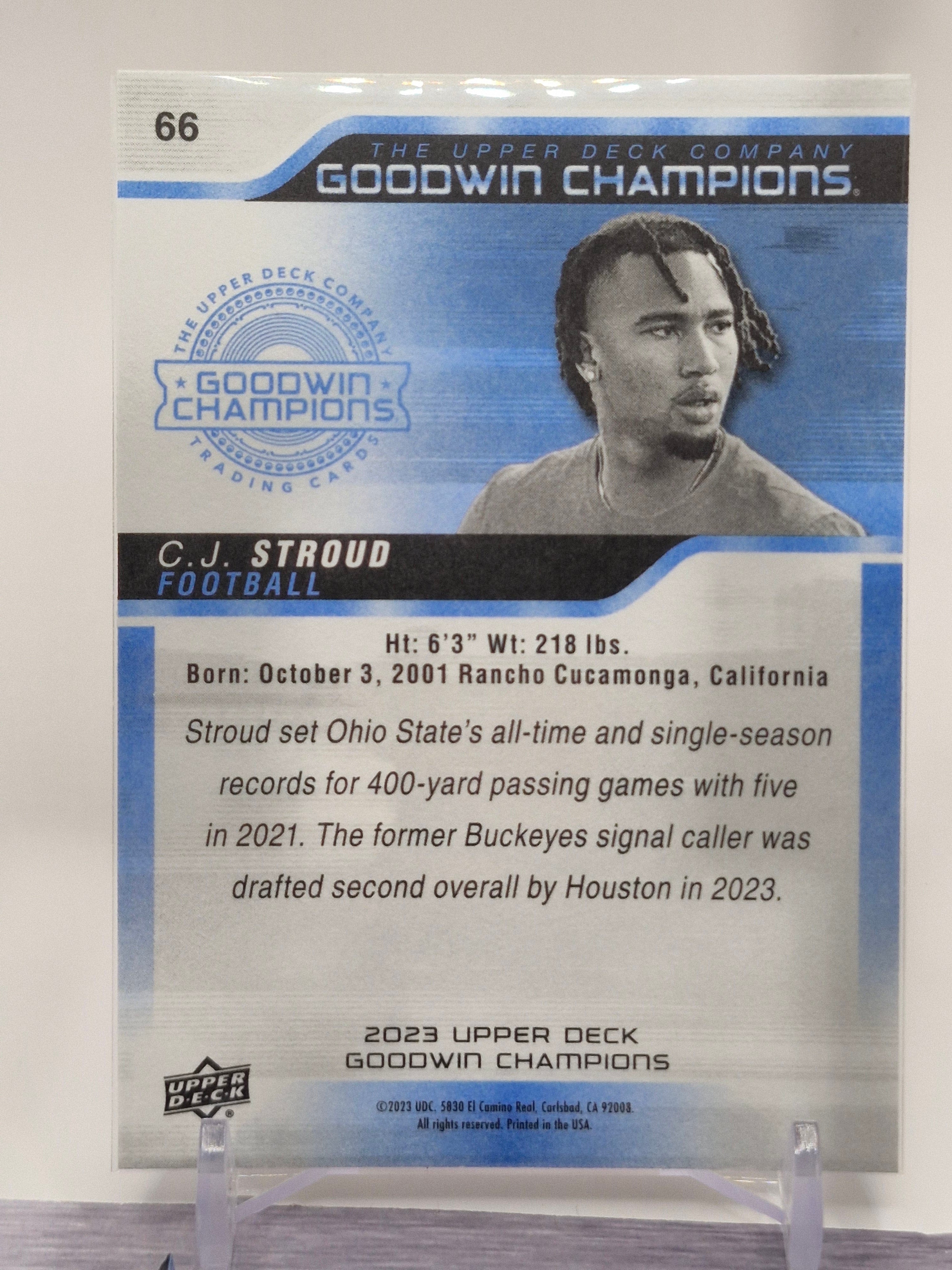 2023 Upper Deck Goodwin Champions #66 C.J. Stroud Royal Blue