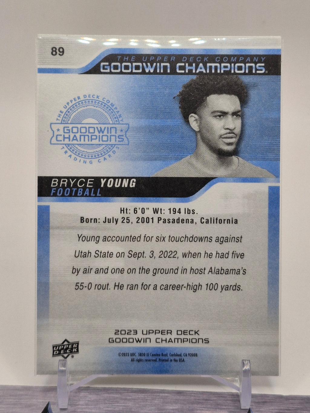 2023 Upper Deck Goodwin Champions #89 Bryce Young