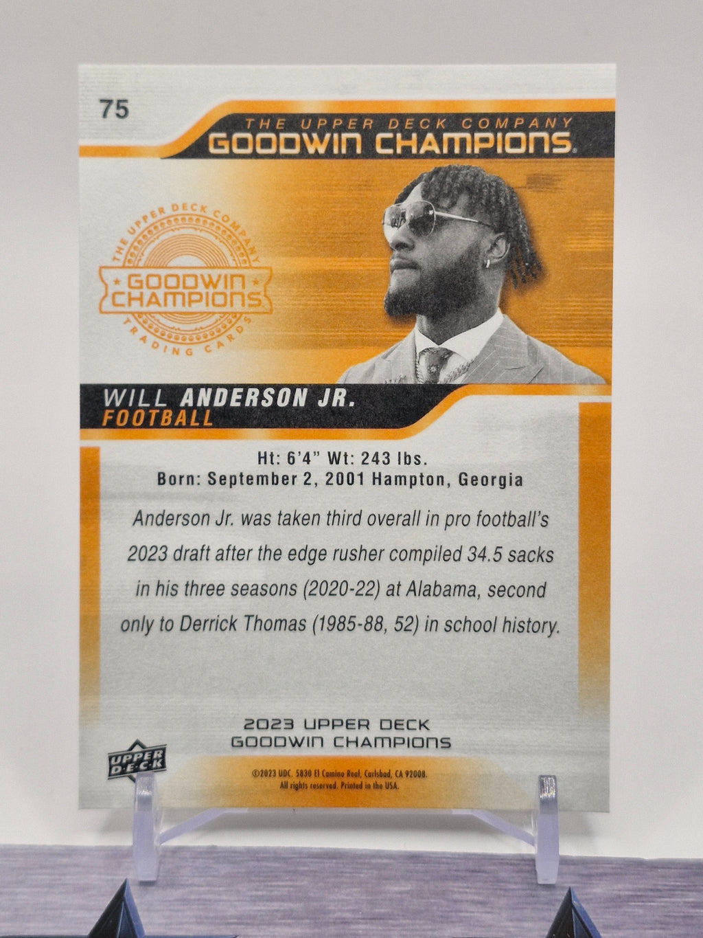 2023 Upper Deck Goodwin Champions #75 Will Anderson Jr.