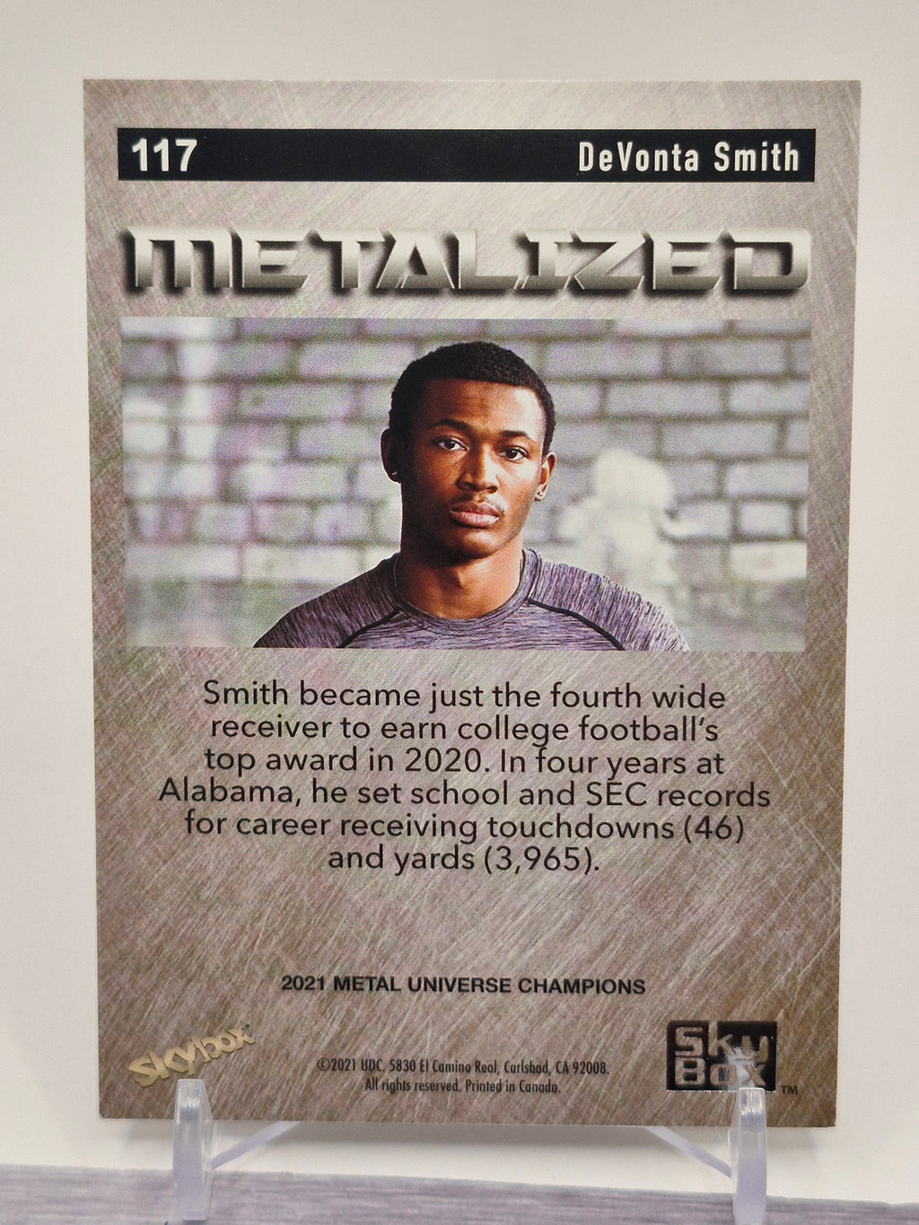 2021 SkyBox Metal Universe Champions #117 DeVonta Smith Copper