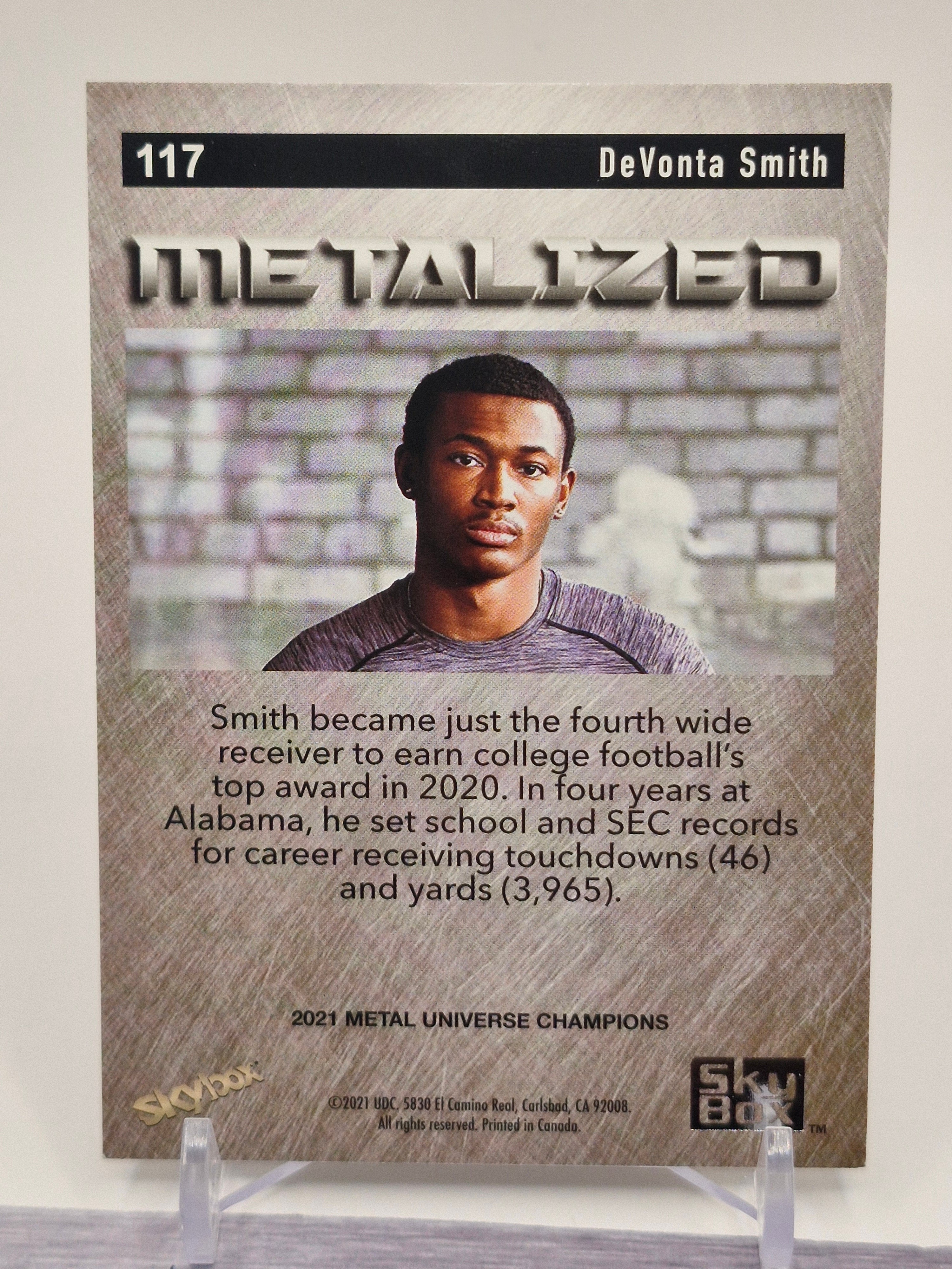 2021 SkyBox Metal Universe Champions #117 DeVonta Smith Copper