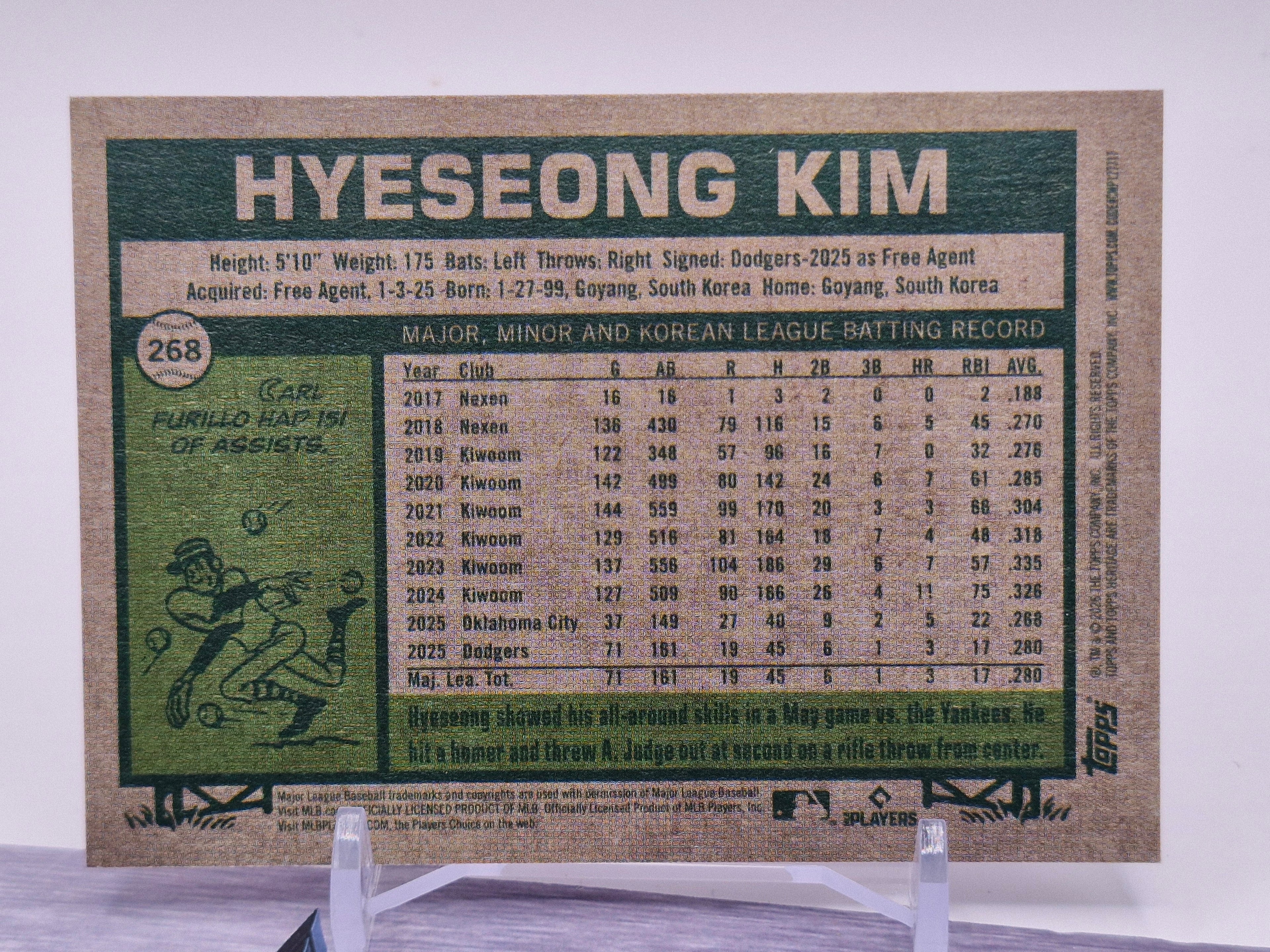2026 Topps Heritage #268 Hyeseong Kim