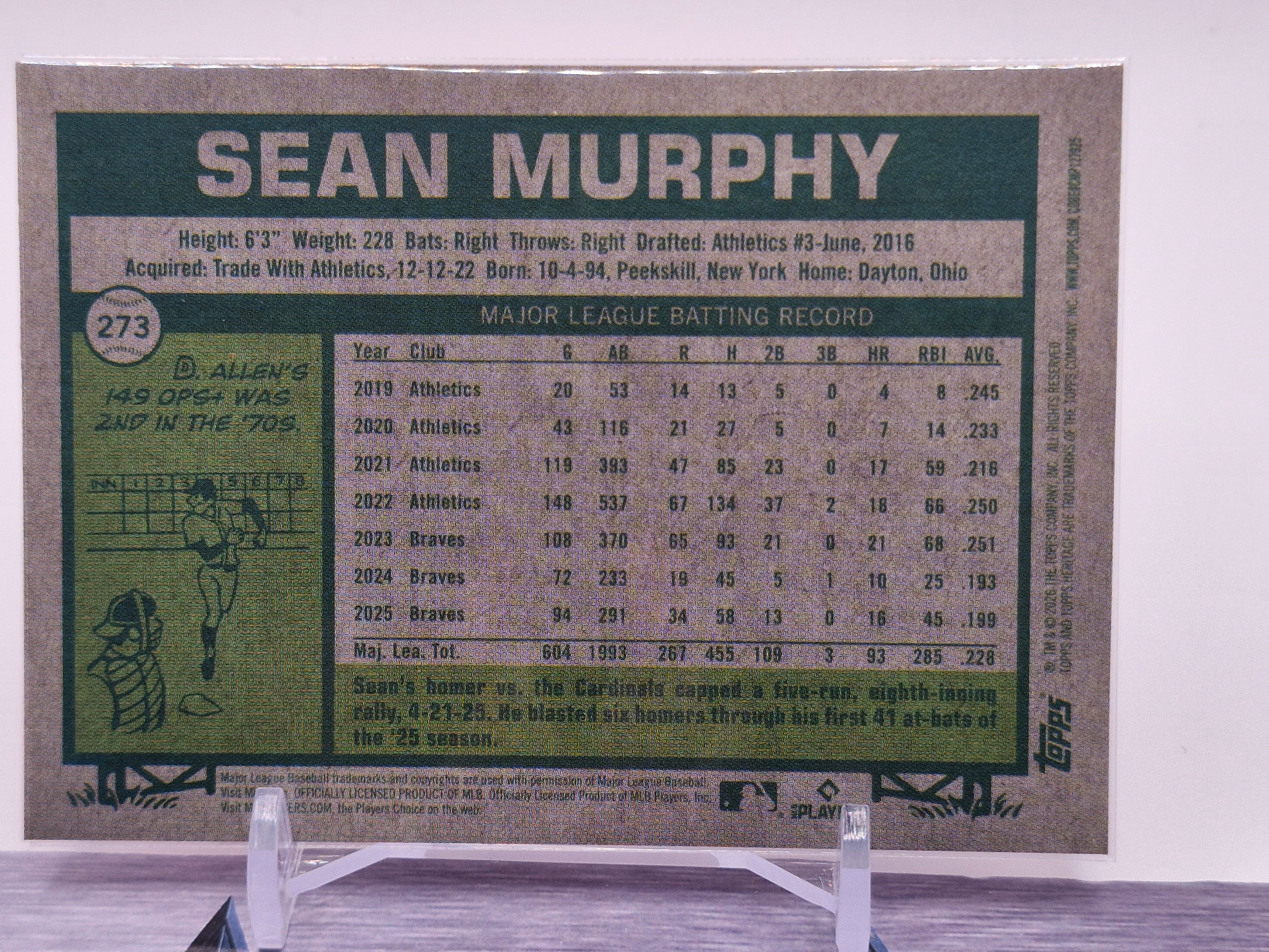 2026 Topps Heritage #273 Sean Murphy Chrome Pink Sparkle Refractors