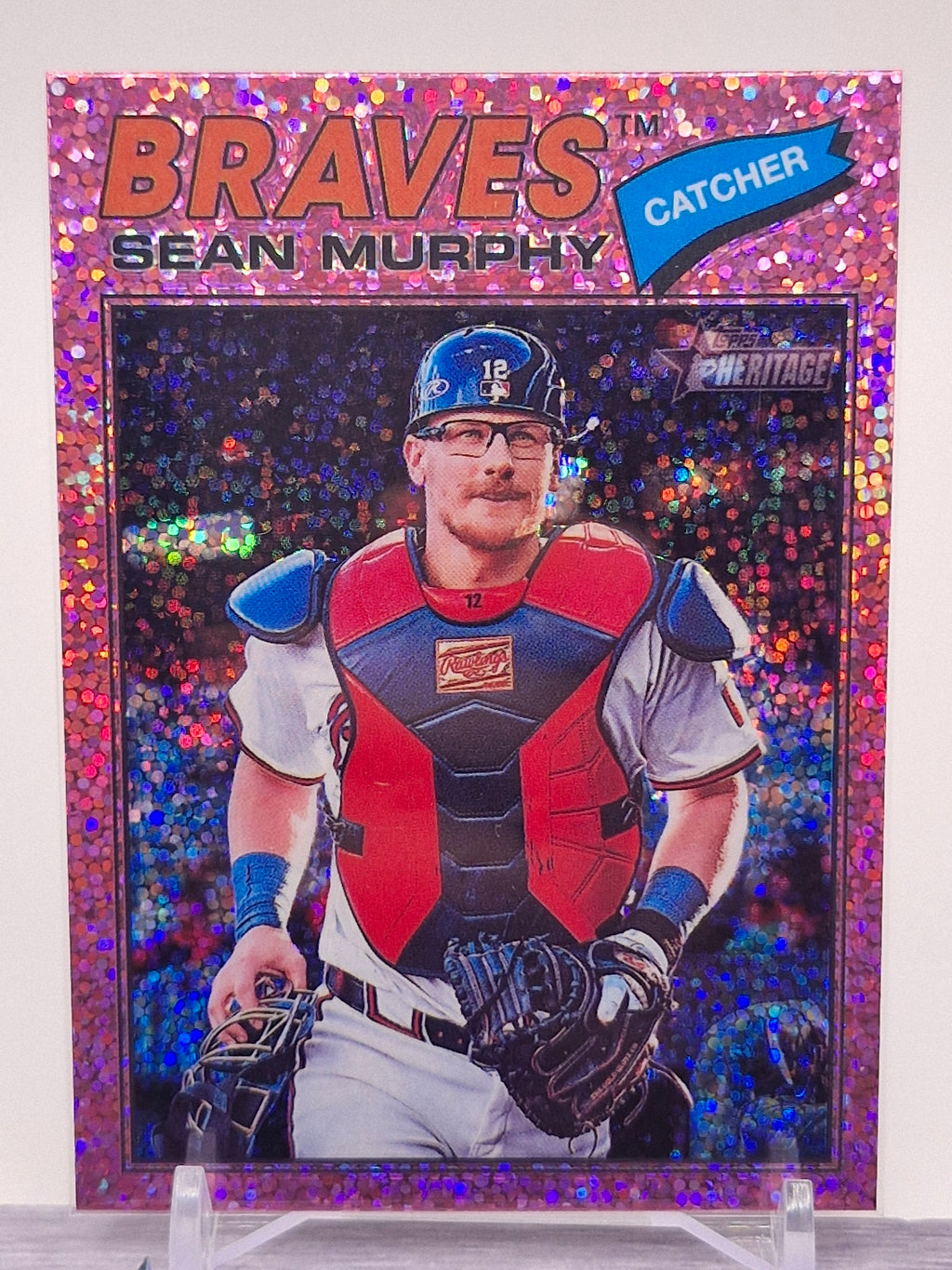 2026 Topps Heritage #273 Sean Murphy Chrome Pink Sparkle Refractors
