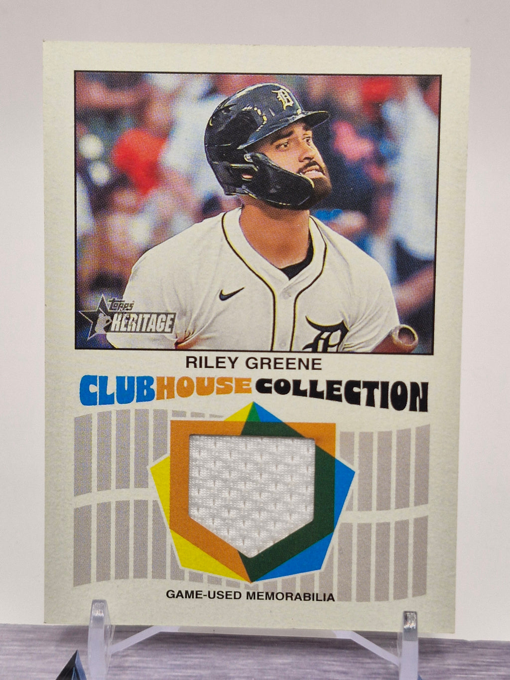 2026 Topps Heritage #CCR-RG Riley Greene Clubhouse Collection Relics