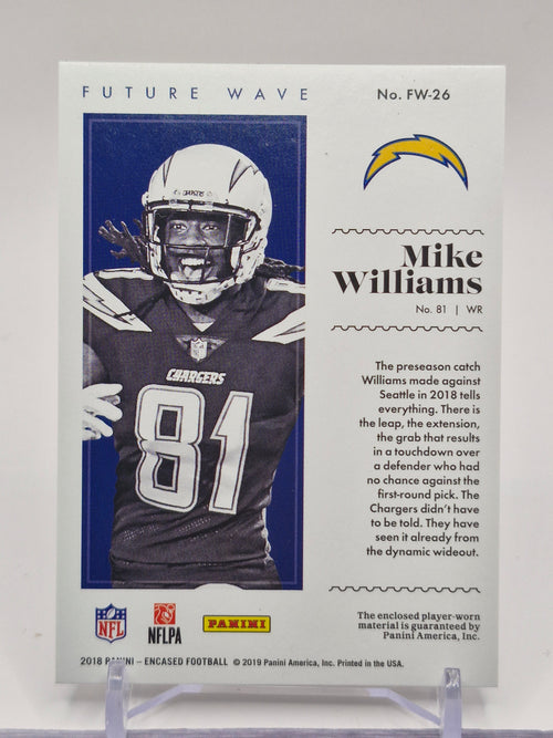 2018 Panini Encased #FW-26 Mike Williams Future Wave Materials #/50