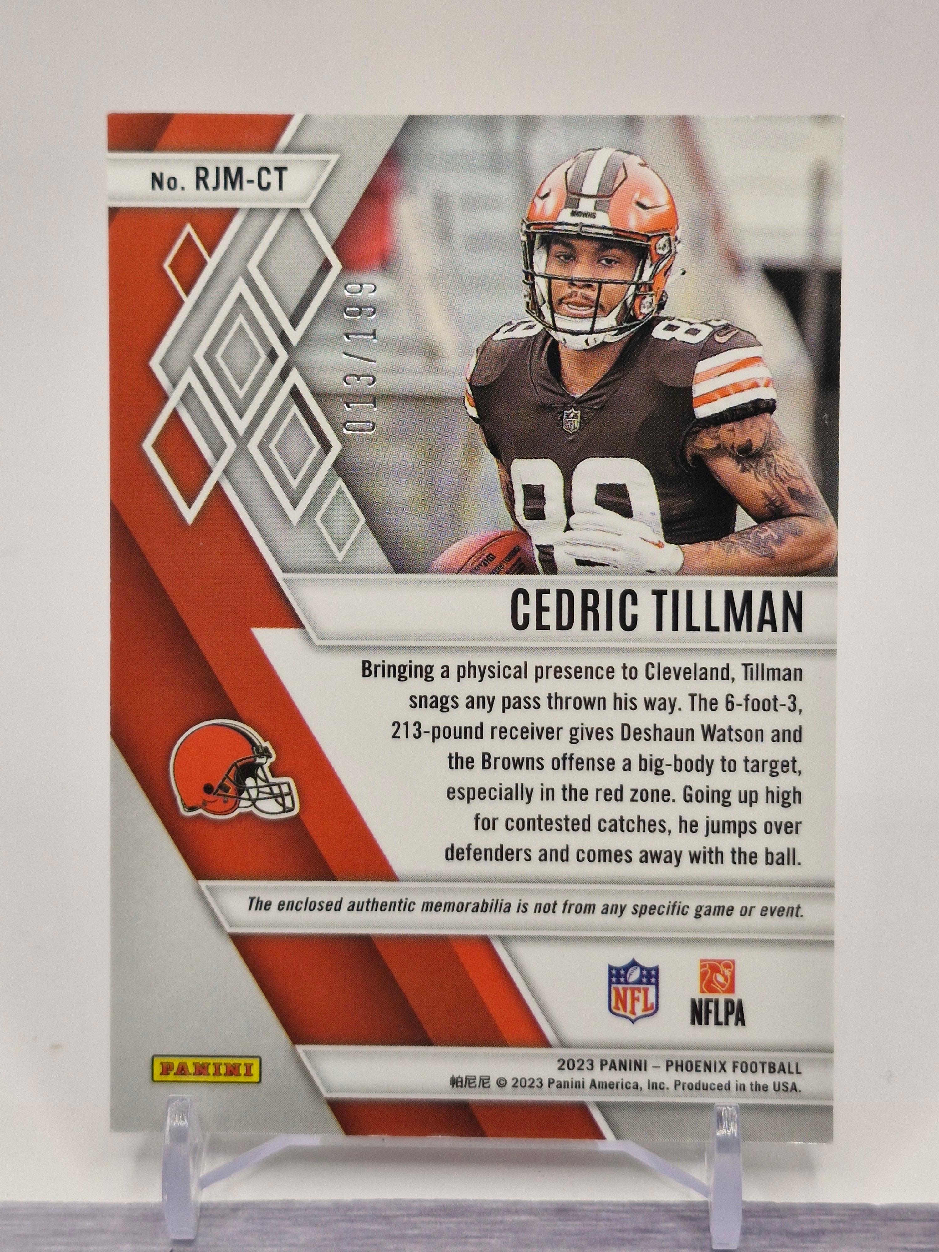 2023 Panini Phoenix #RJM-CT Cedric Tillman Rookie Jumbo Memorabilia #/199
