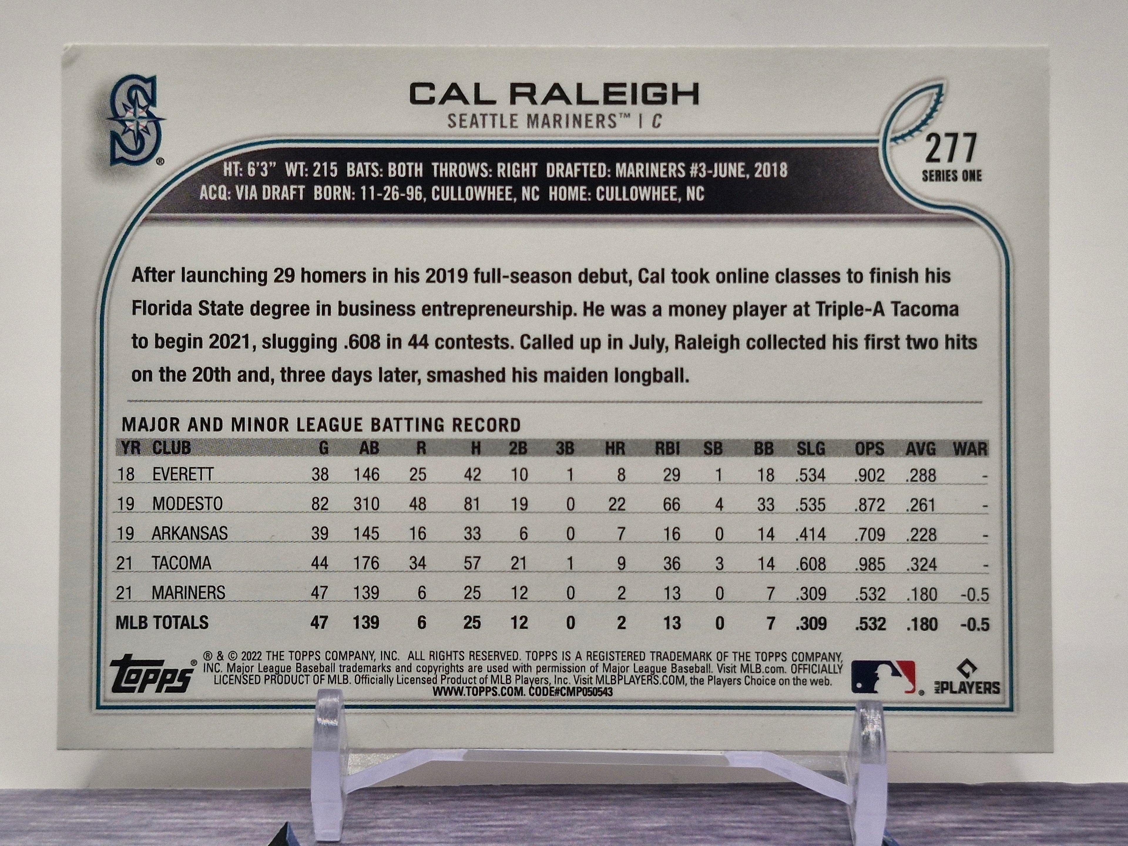 2022 Topps #277 Cal Raleigh