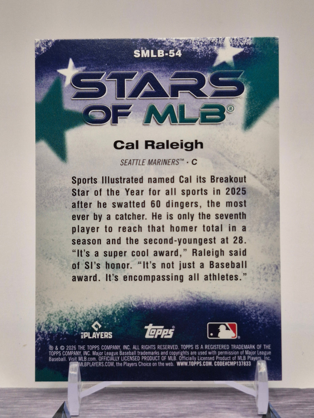 2026 Topps #SMLB-54 Cal Raleigh Stars of MLB Crackle Foil