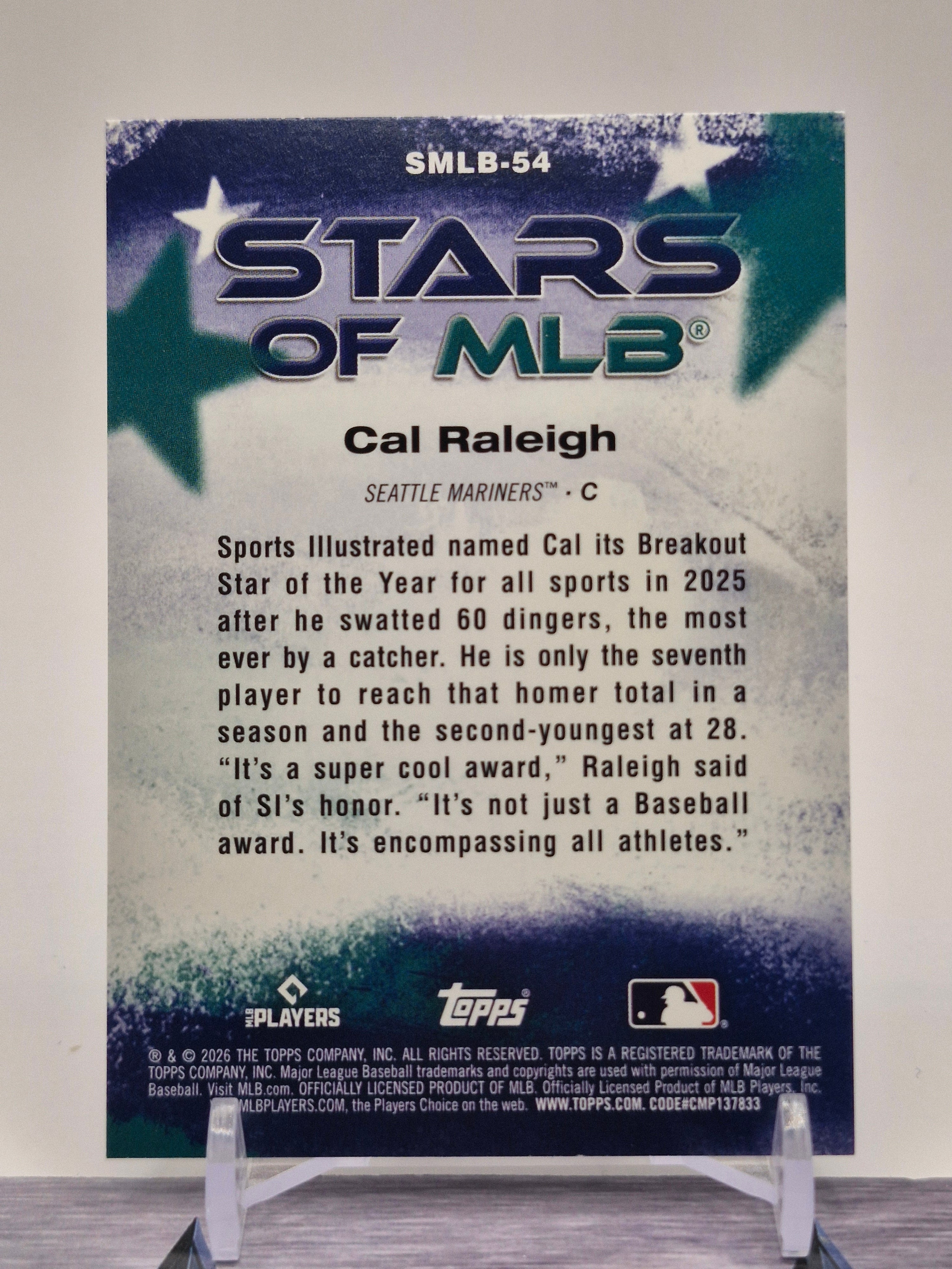 2026 Topps #SMLB-54 Cal Raleigh Stars of MLB Crackle Foil