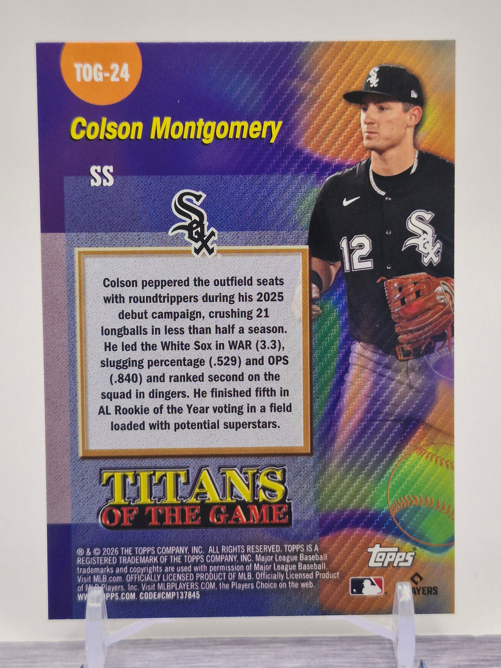 2026 Topps #TOG-24 Colson Montgomery Titans of the Game
