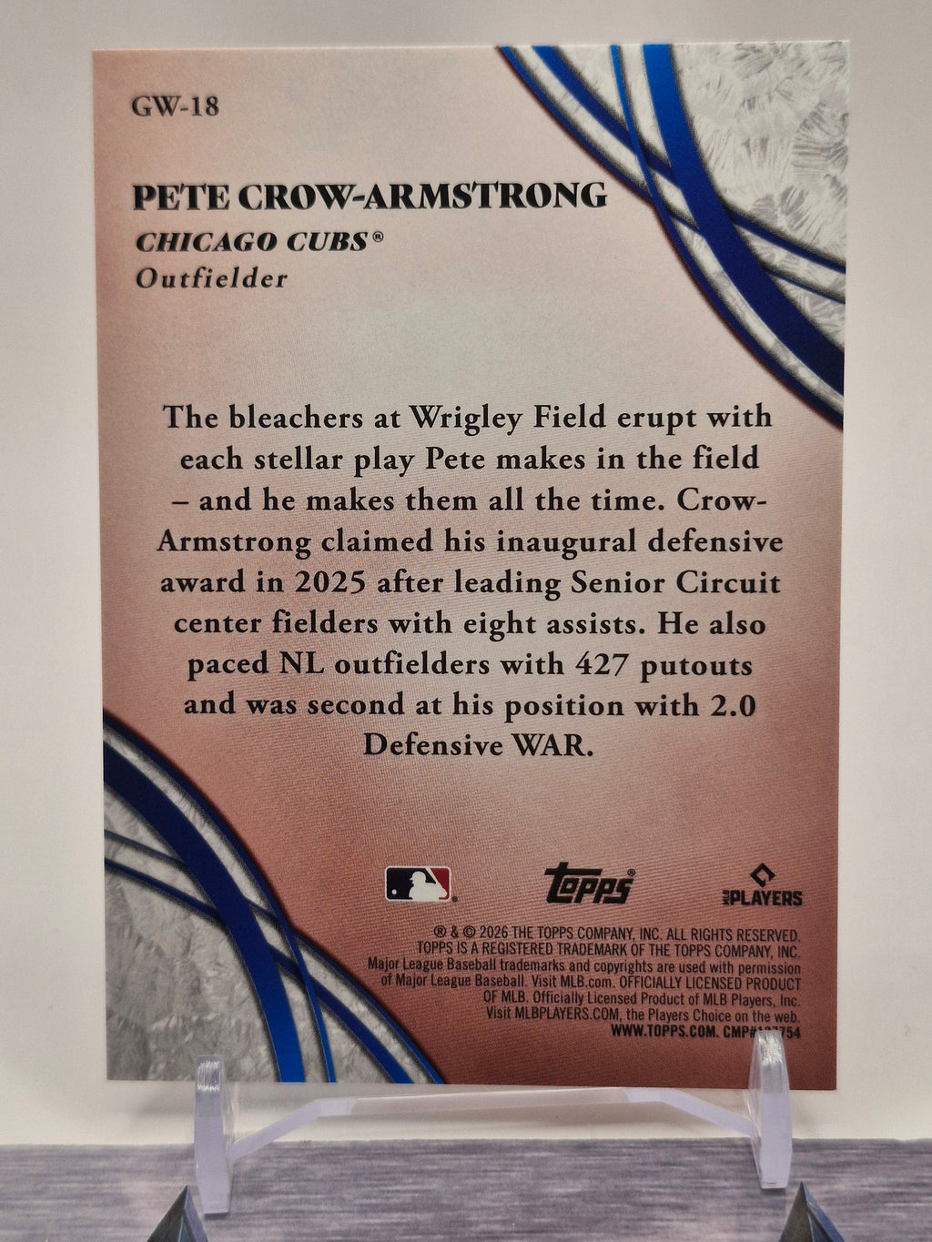 2026 Topps #GW-18 Pete Crow-Armstrong Glove Work