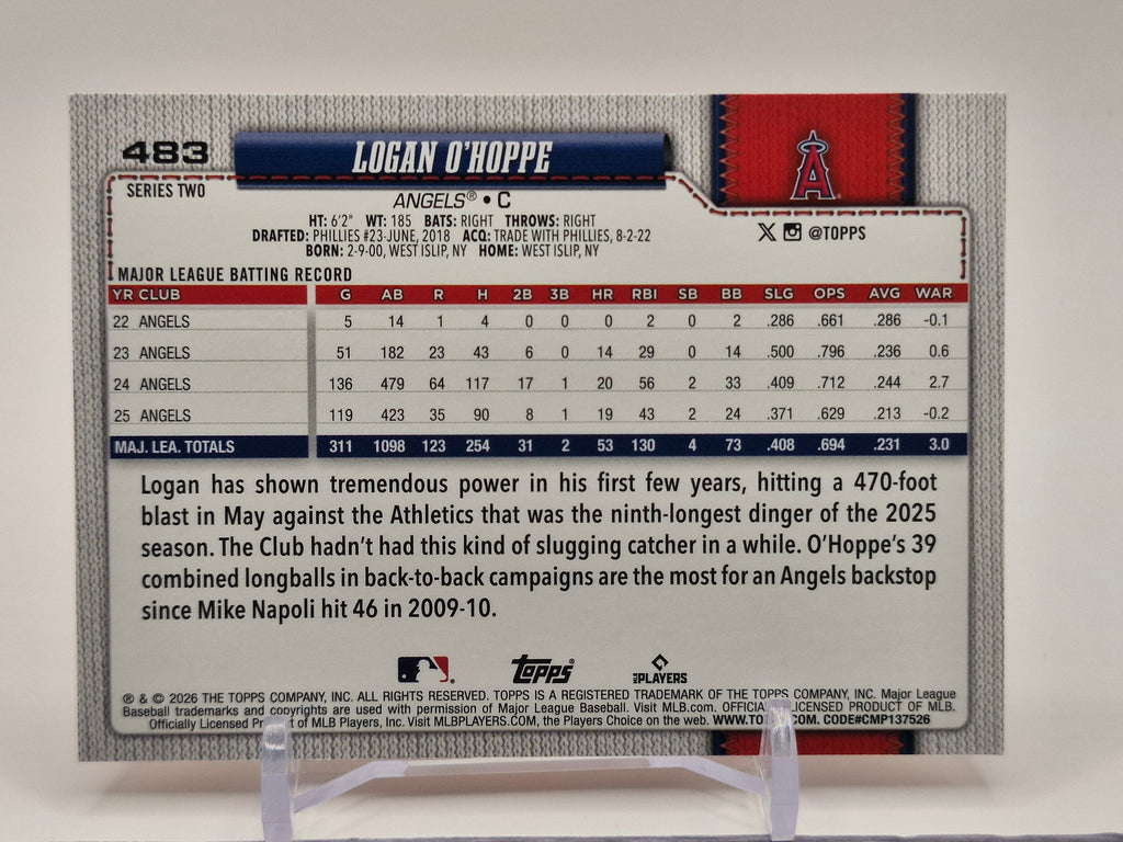 2026 Topps #483 Logan O'Hoppe