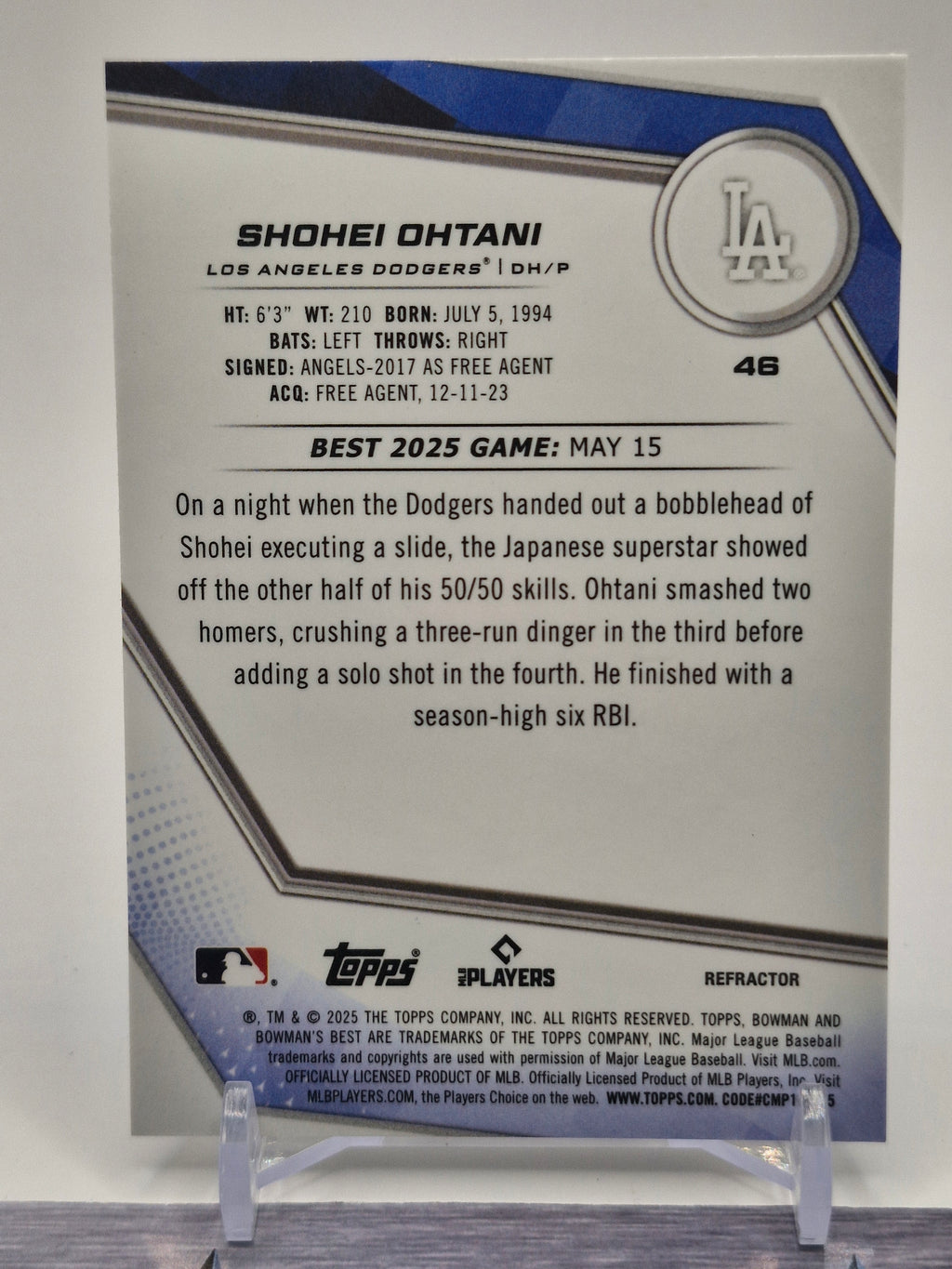 2026 bowman's best #46 Shohei Ohtani Refractor