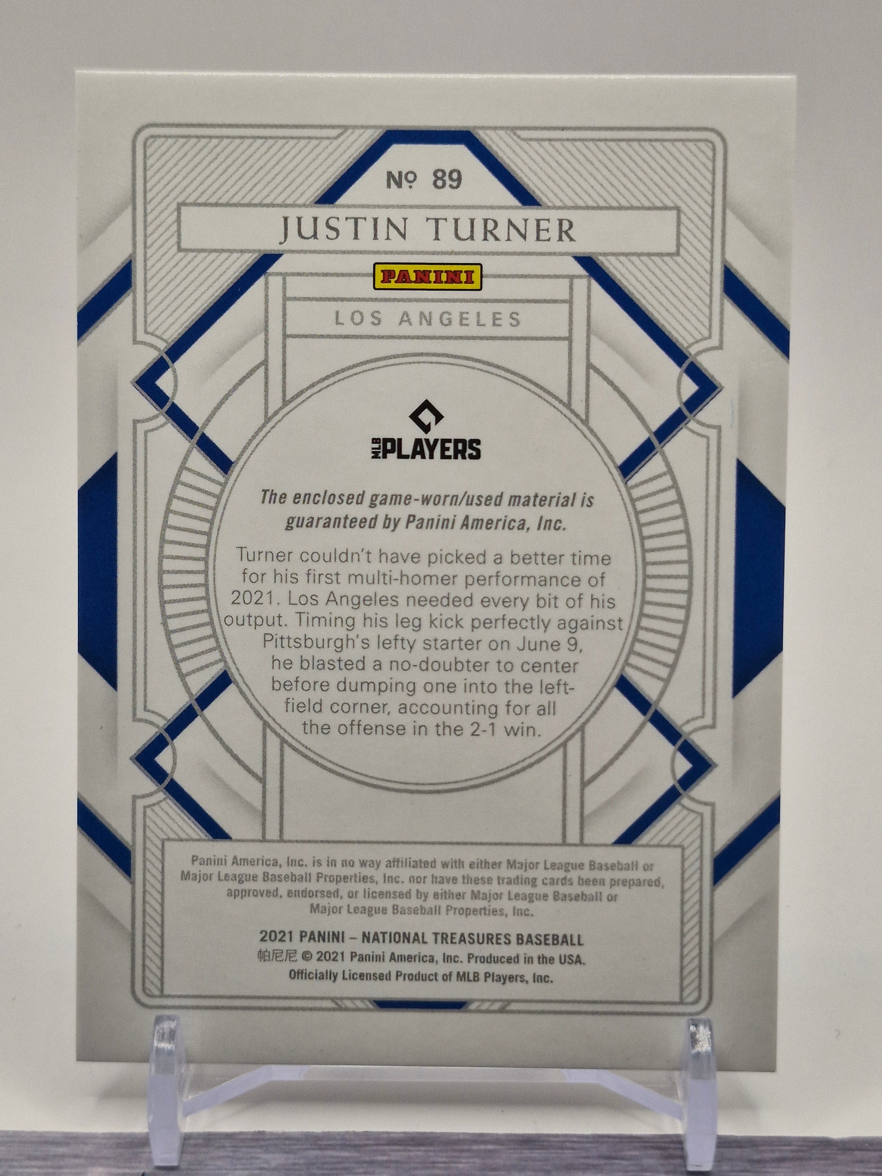 2021 Panini National Treasures #89 Justin Turner #/99