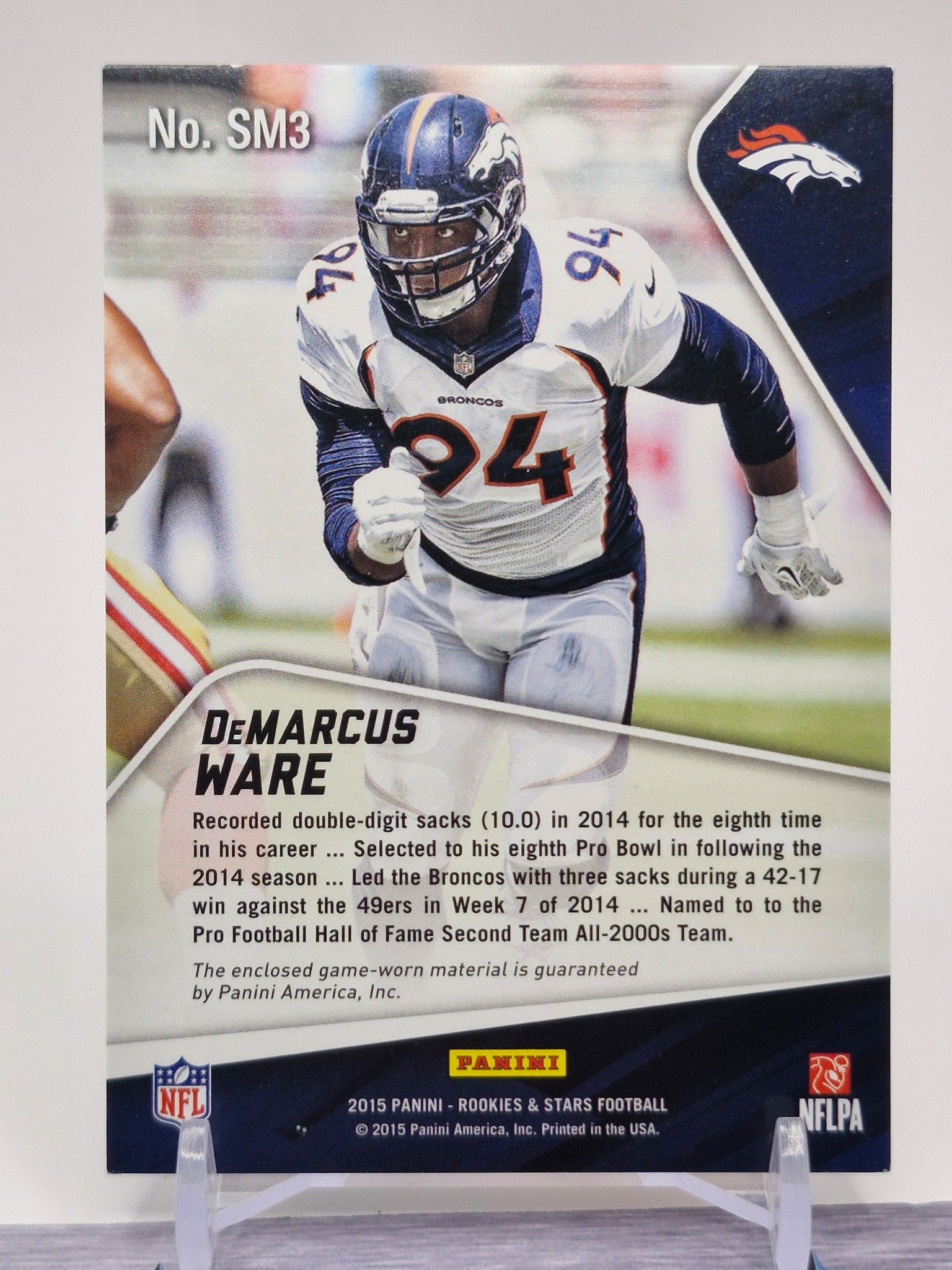2015 Panini Rookies & Stars #SM3 DeMarcus Ware Longevity Star Materials