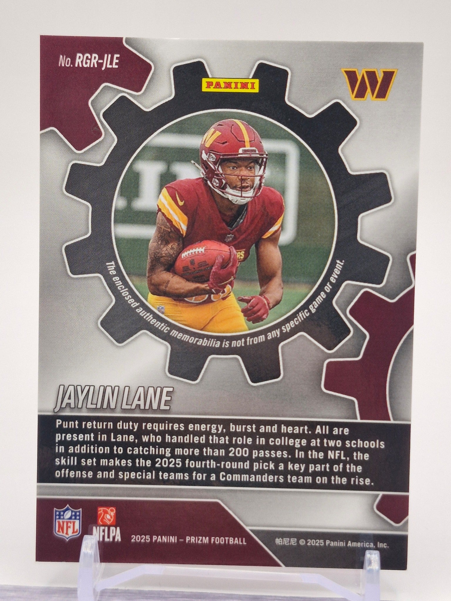 2025 Panini Prizm #RGR-CLD Jaylin Lane Rookie Gear Pink