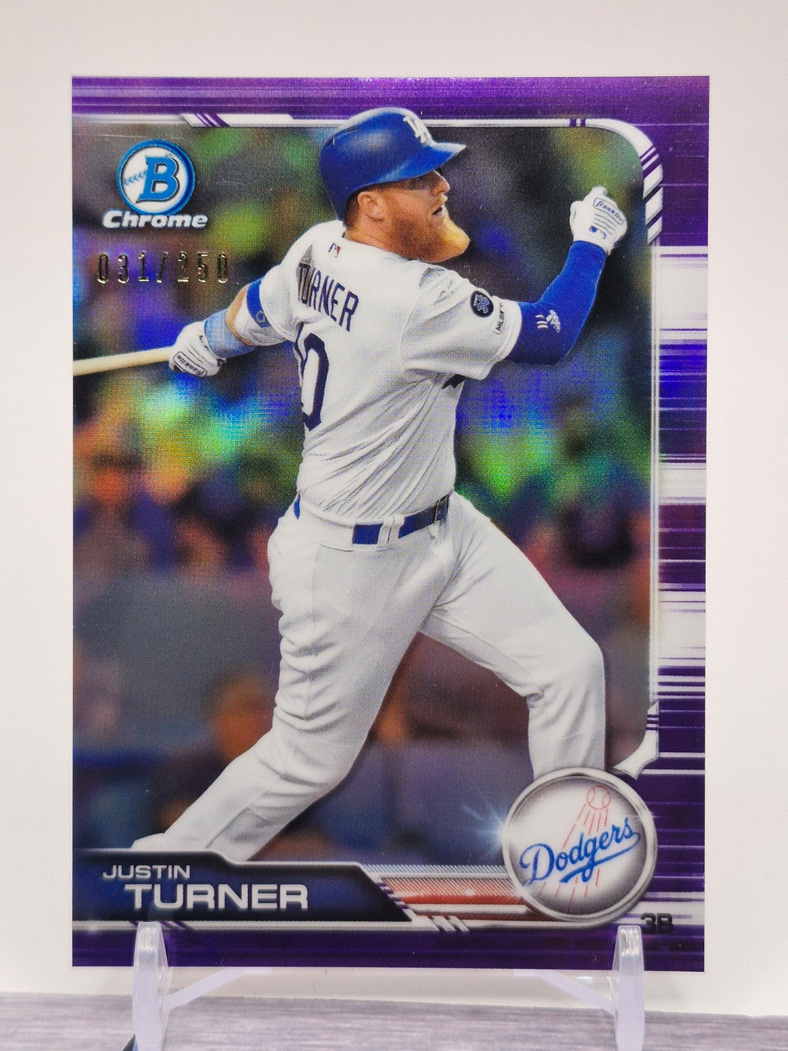 2019 Bowman Chrome #99 Justin Turner Purple Refractor #/250