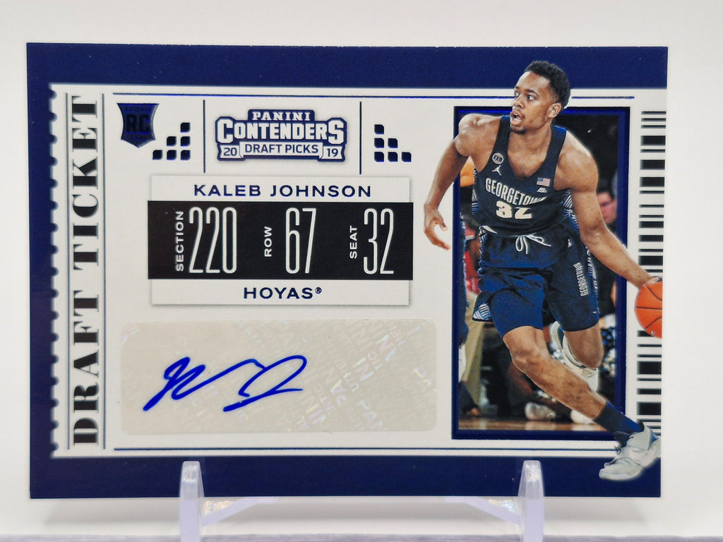 2019 Panini Contenders Draft Picks #104 Kaleb Johnson Draft Ticket Blue Foil