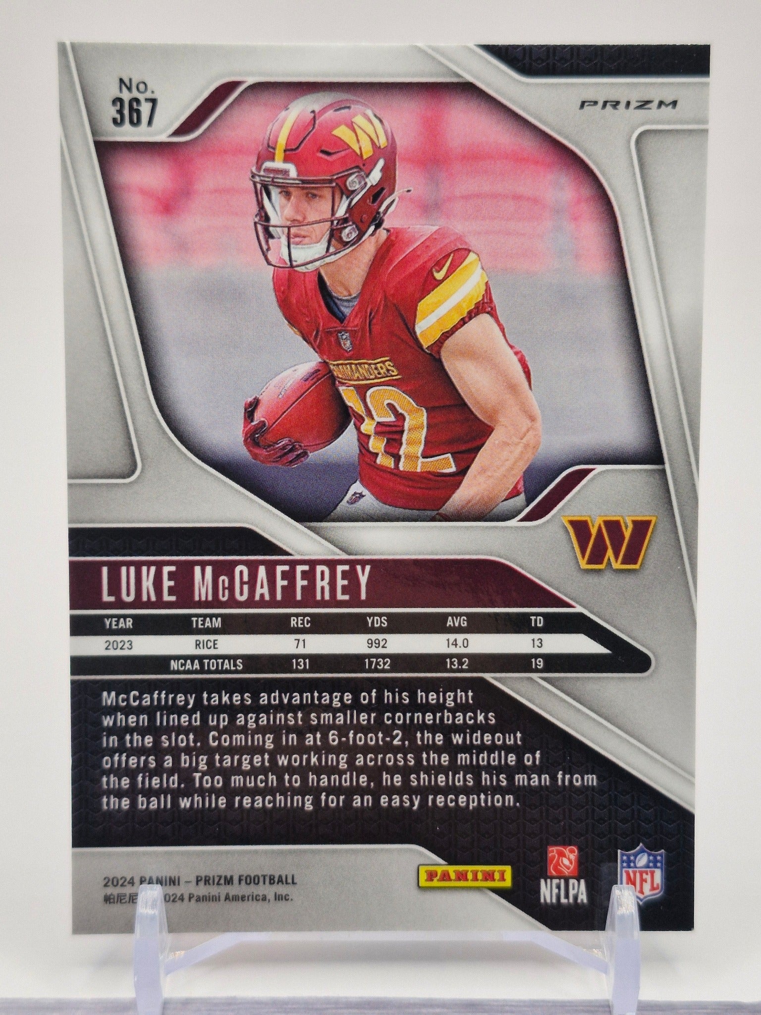 2024 Panini Prizm #367 Luke McCaffrey Pink
