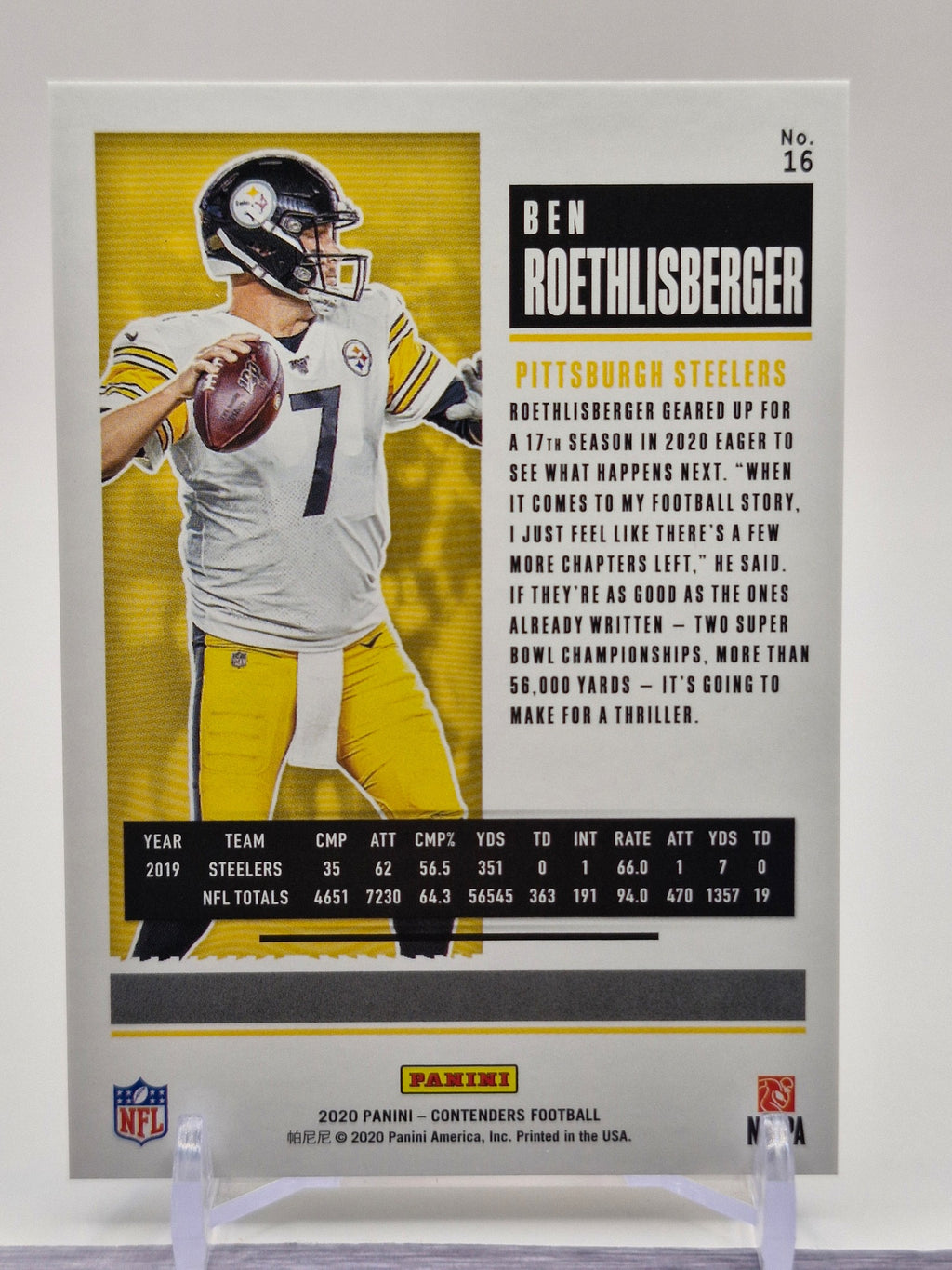 2020 Panini Contenders Optic #48 Ben Roethlisberger