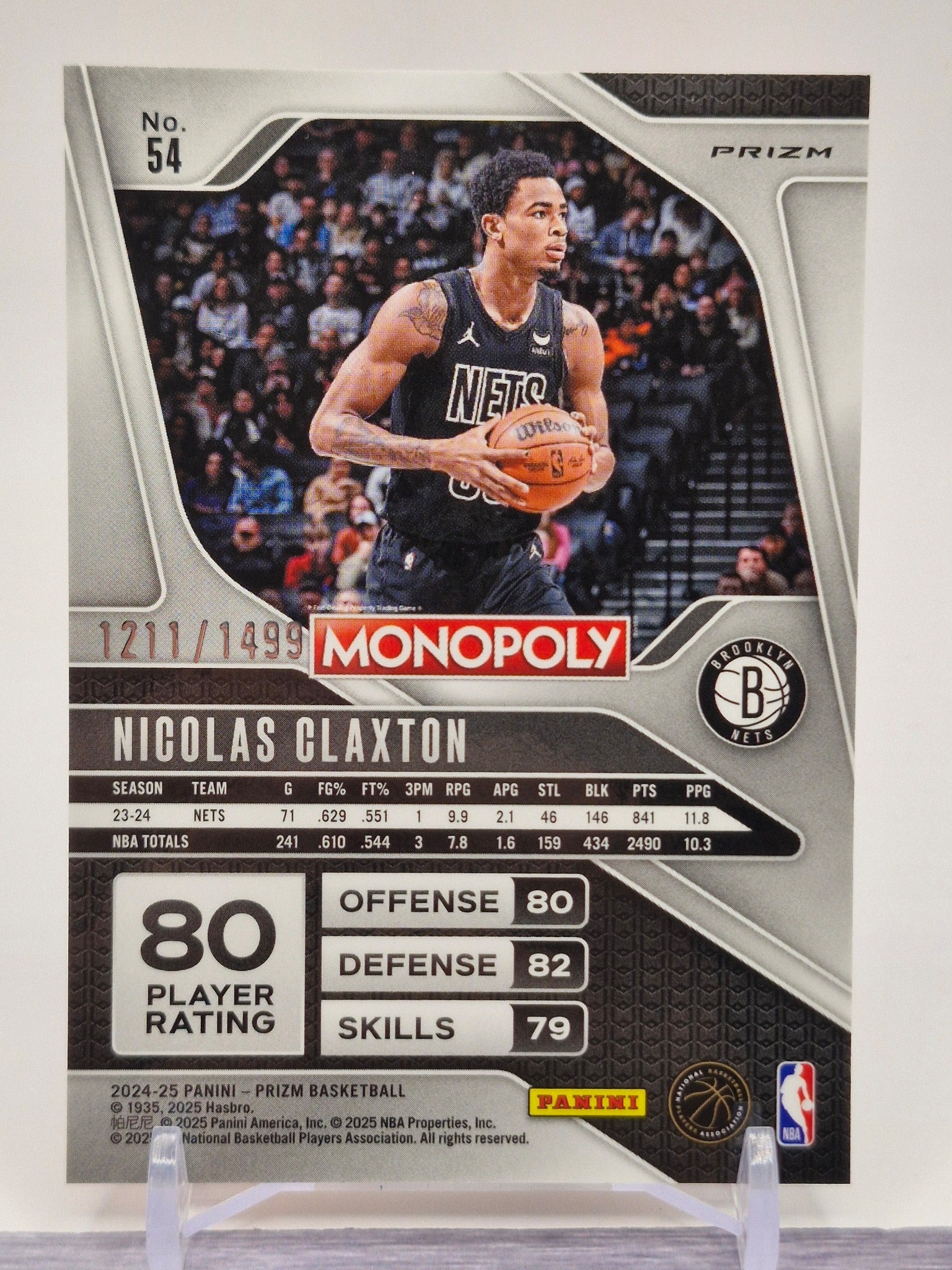 2024-25 Panini Prizm Monopoly #54 Nicolas Claxton
